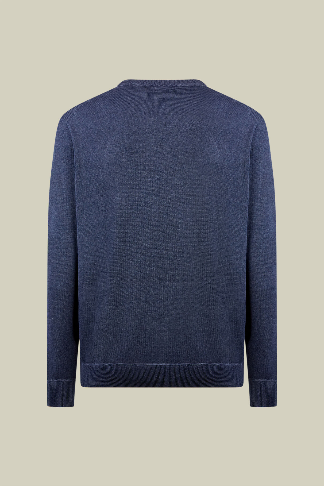 Herren-Pullover mit Rundhalsausschnitt aus Baumwolle in normaler Passform mit Plüscheffekt-Details image number 1