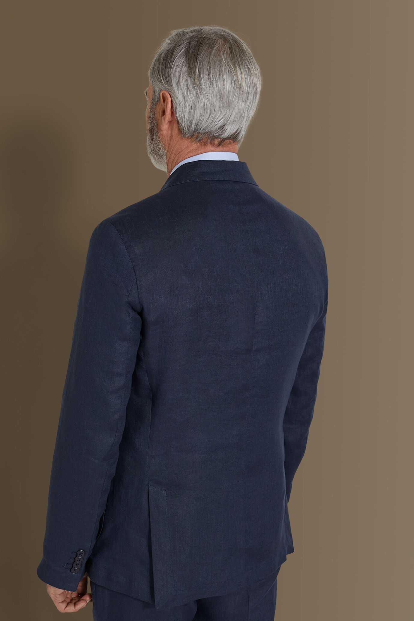 Abito monopetto uomo con pantalone senza pinces 100% lino made in Italy image number 3