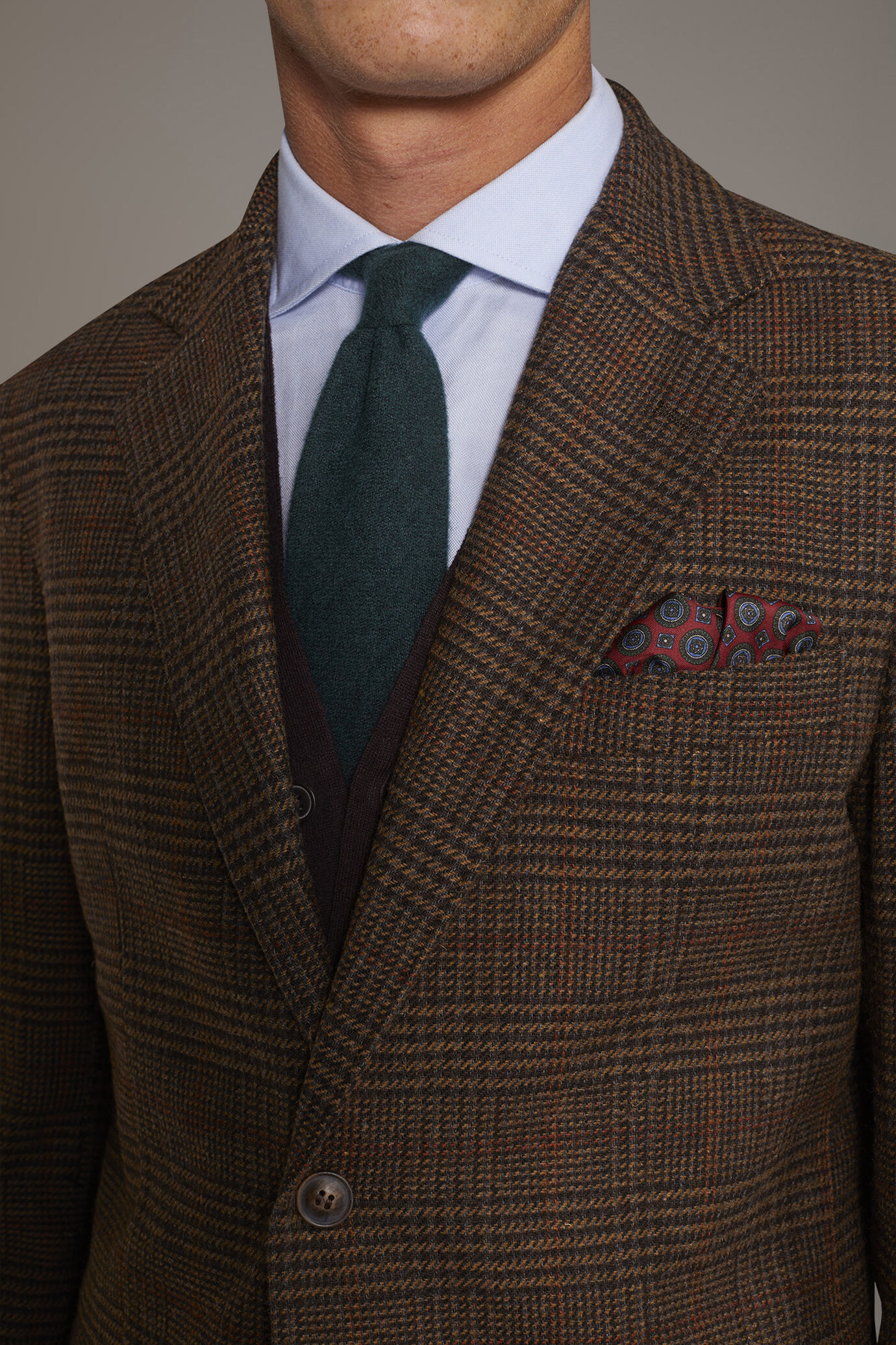 Single-breasted jacket with patch pockets in wool blend made in Italy image number 3