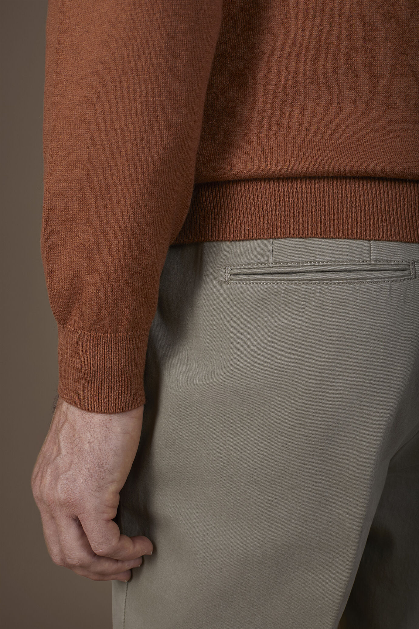 Herren-Pullover mit Rundhalsausschnitt aus Baumwolle in normaler Passform image number 3