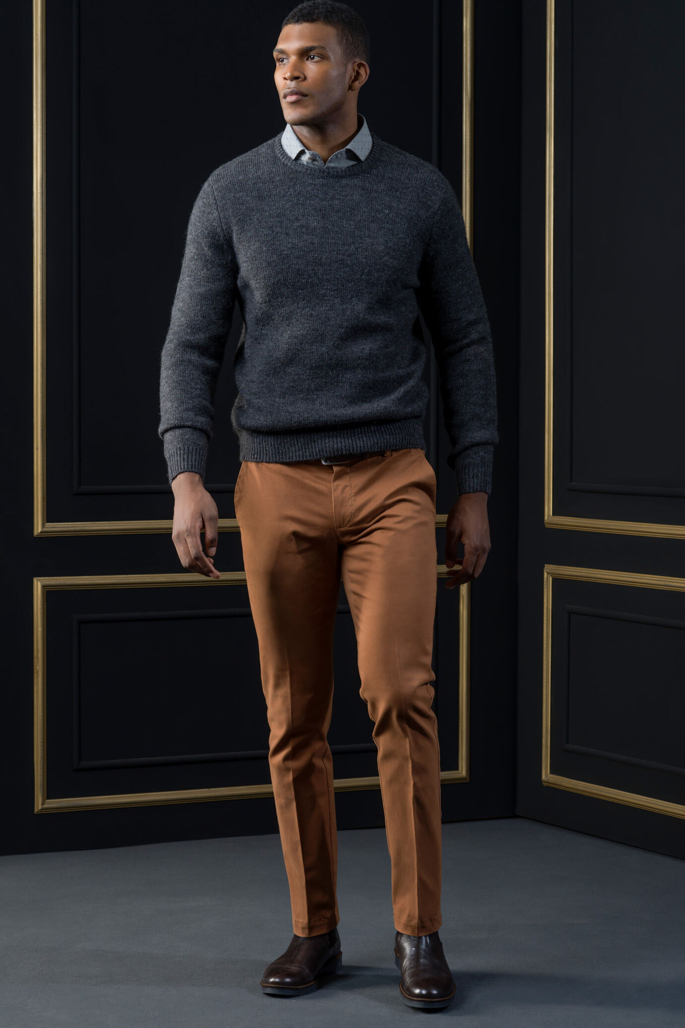 Maglia giricollo in lana Shetland image number 0