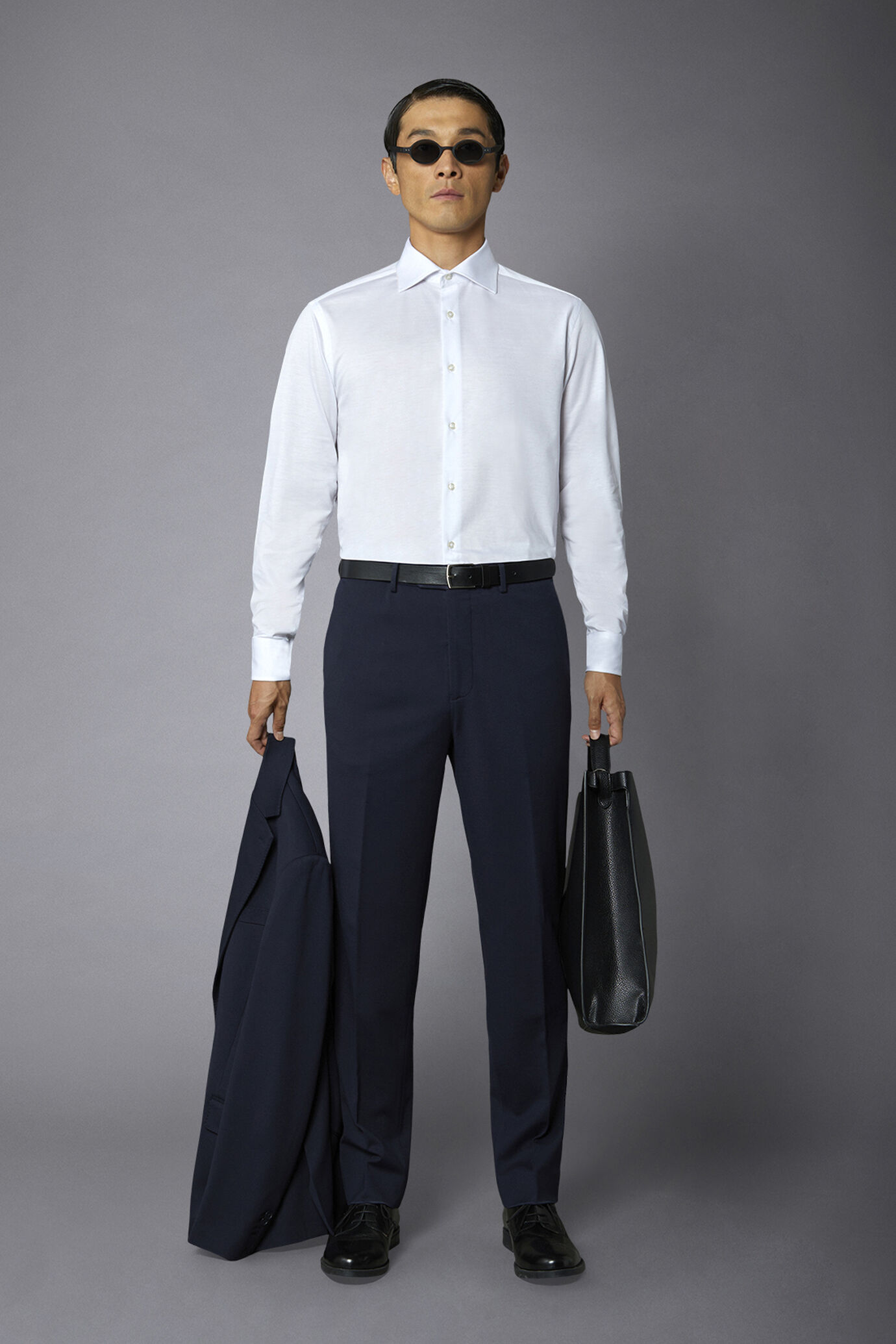 Pantalone uomo in jersey senza pinces regular fit image number 0