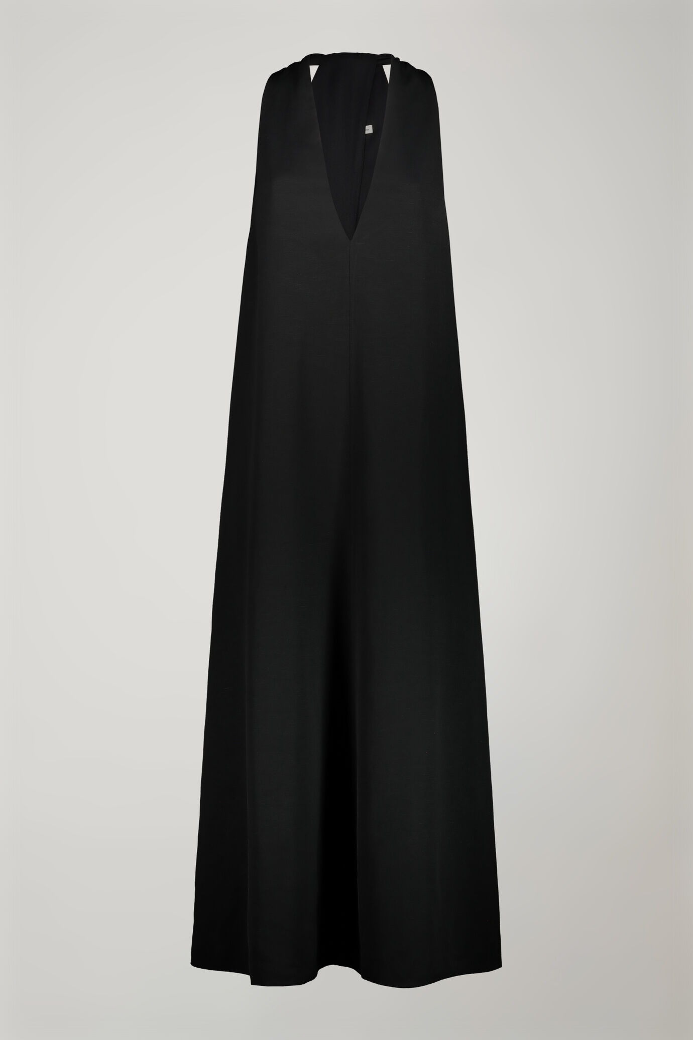 Abito midi donna con scollo a v misto lino image number 4