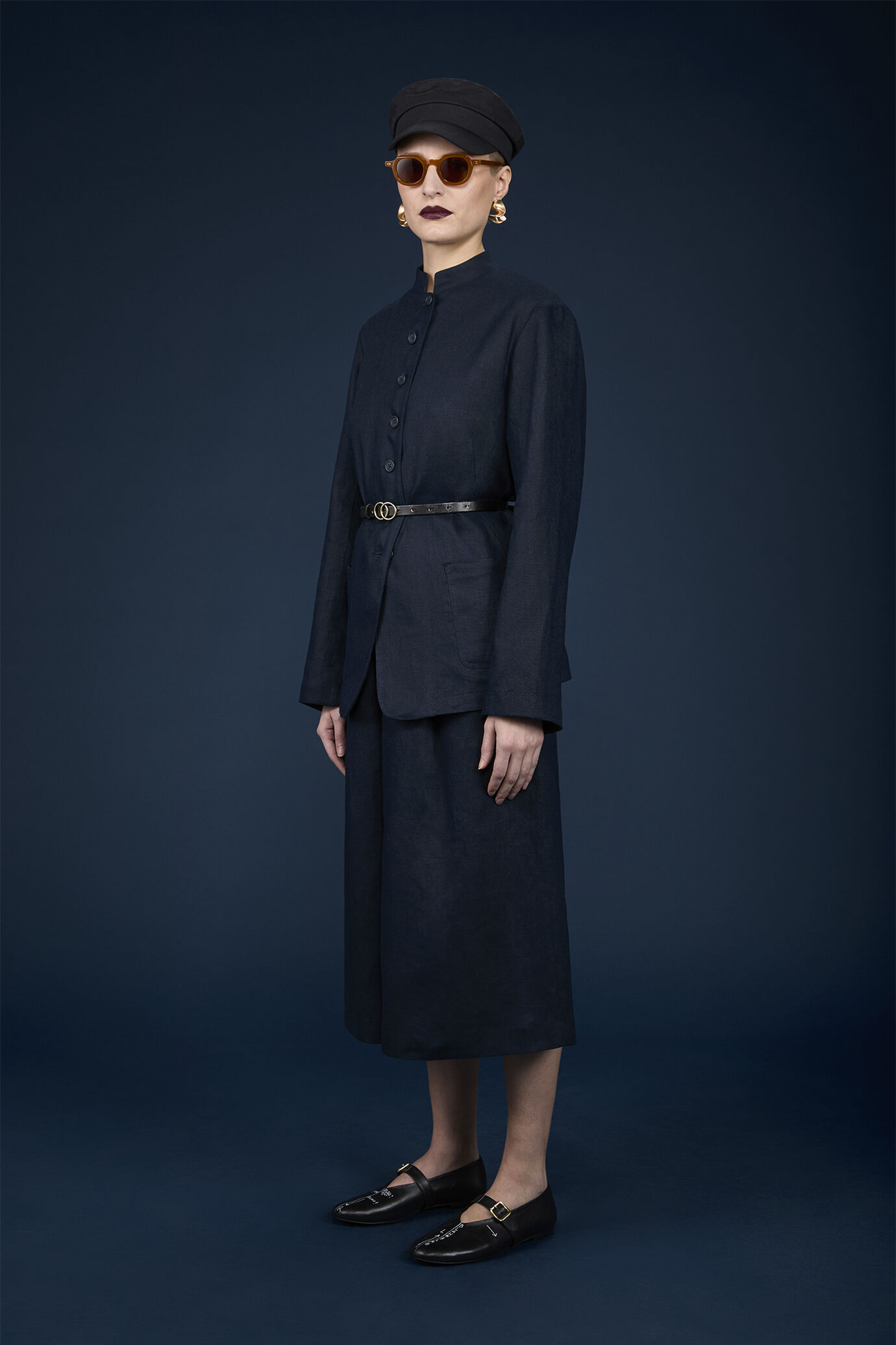 Giacca donna monopetto con collo coreano 100% lino