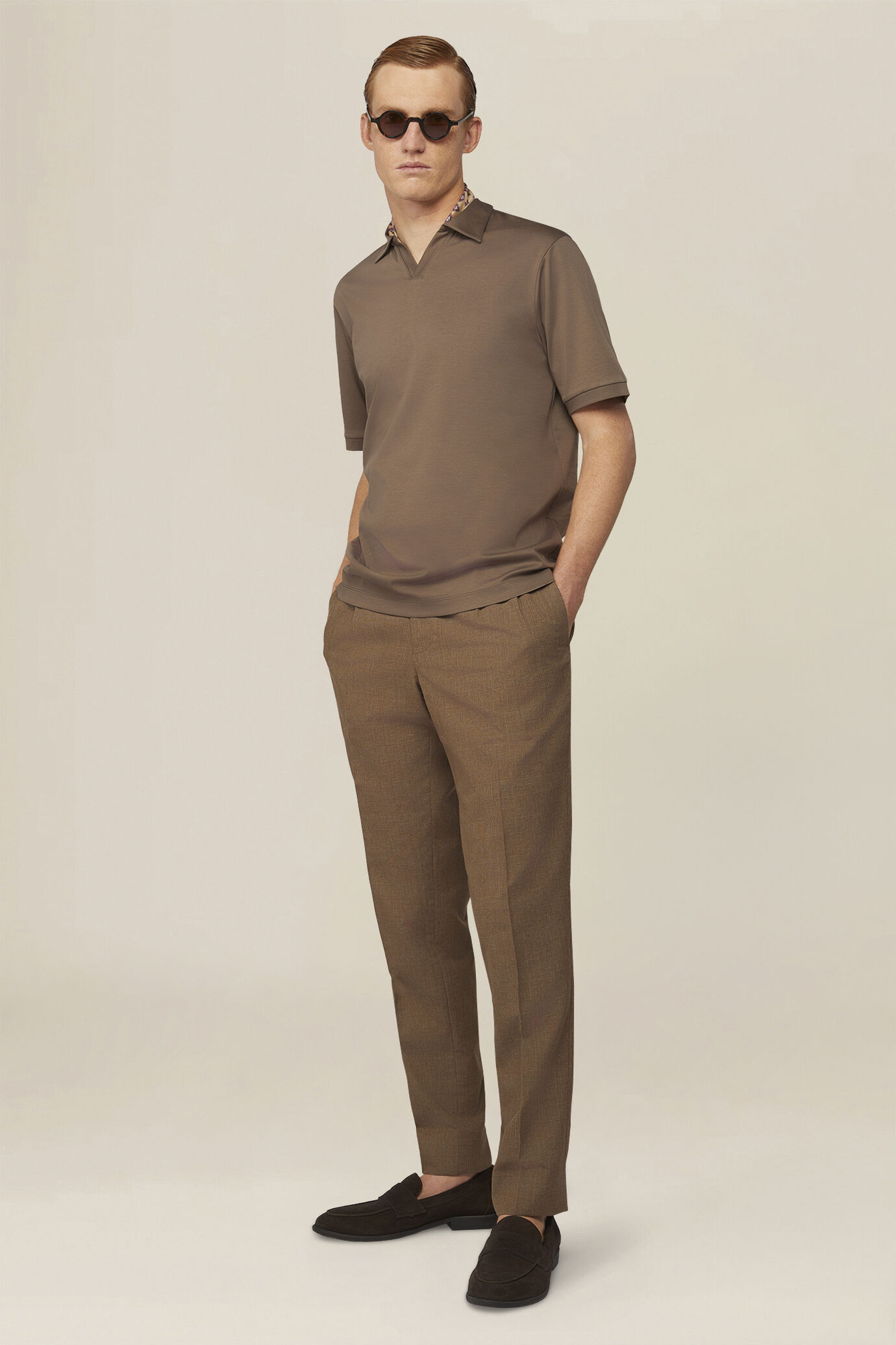 Men's polo shirt with Derby collar in 100% cotton, regular fit image number 1