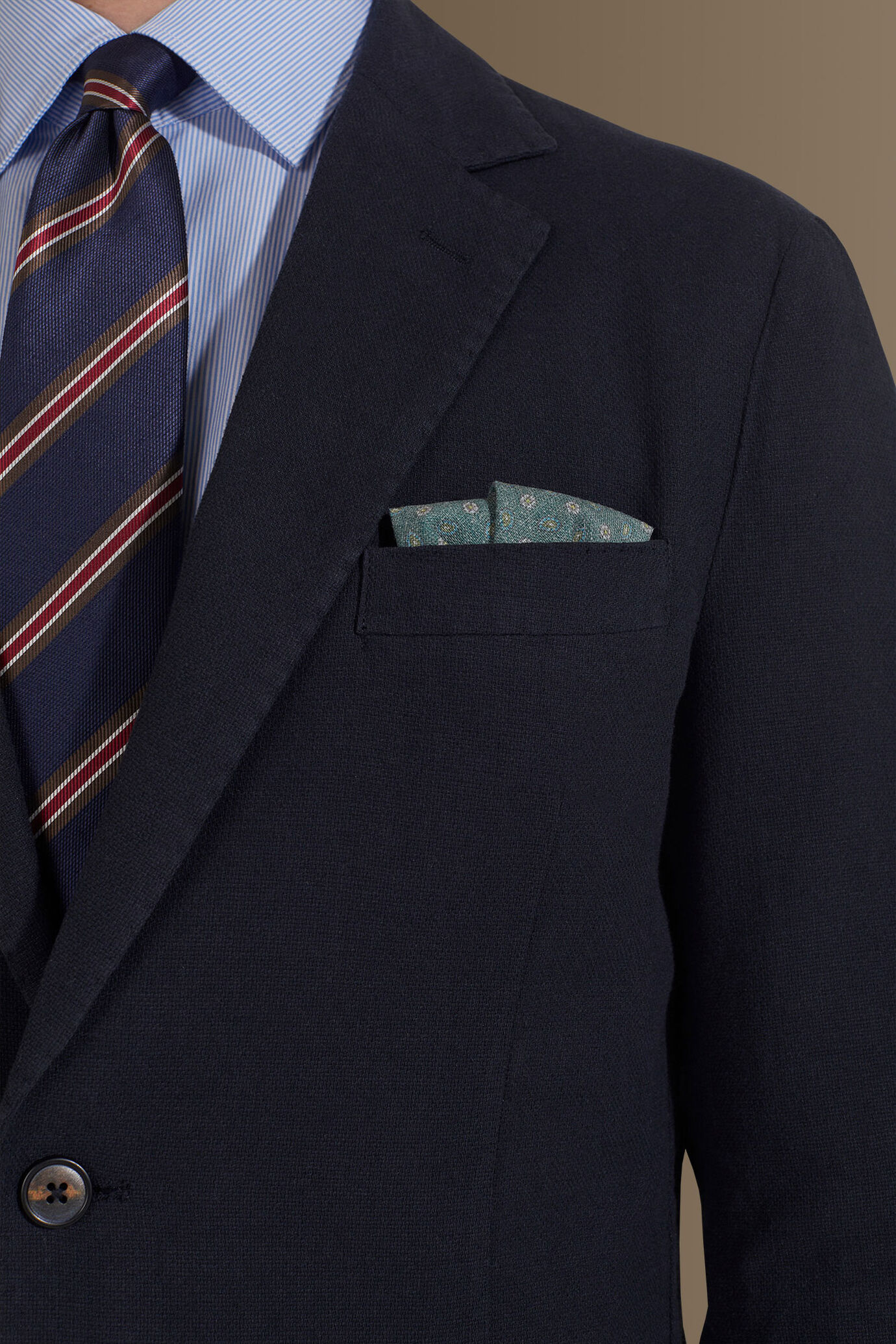 Single breasted jacket patch pocket cotton linen garmet dyed image number 4