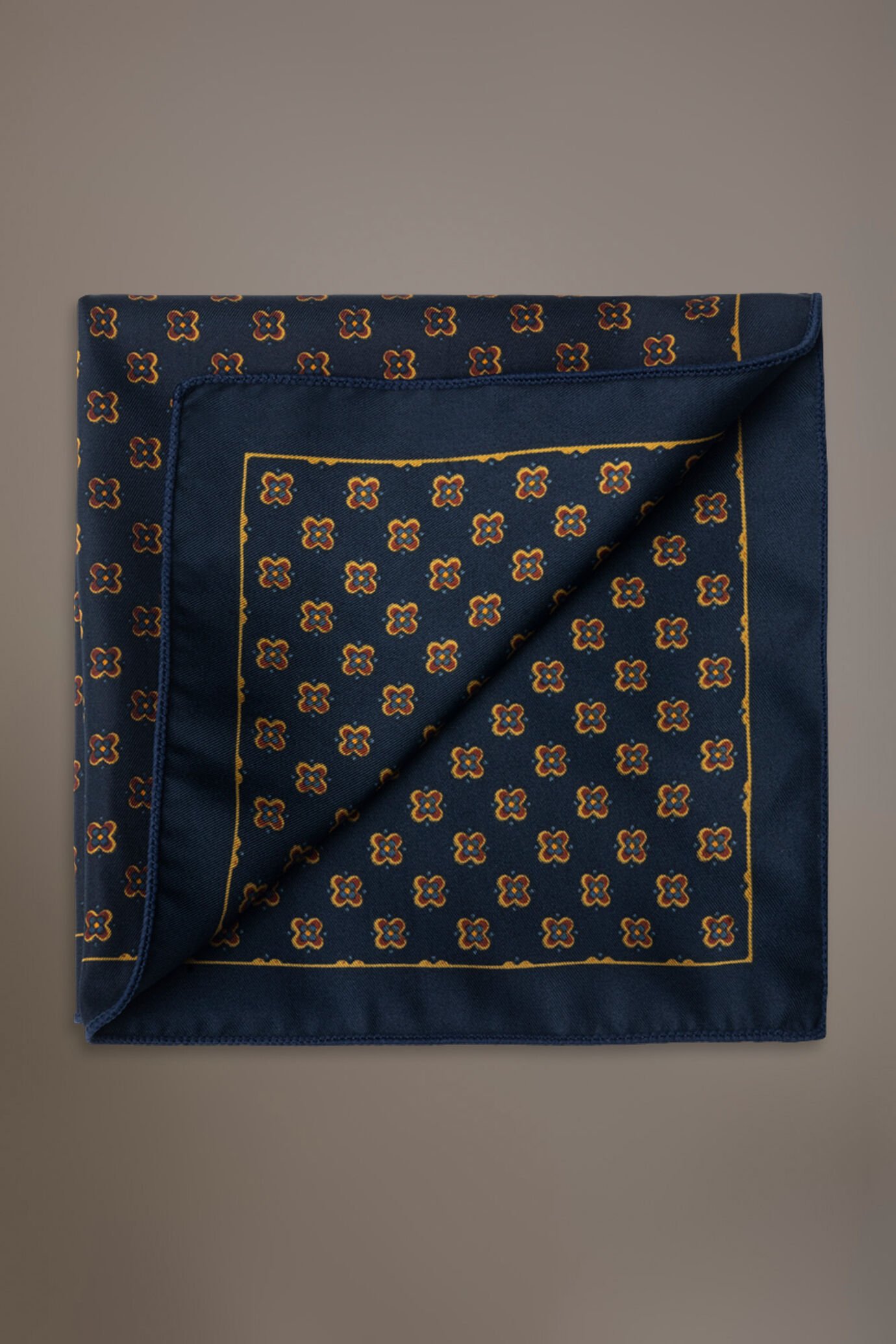 Pochette in twill fantasia stampata