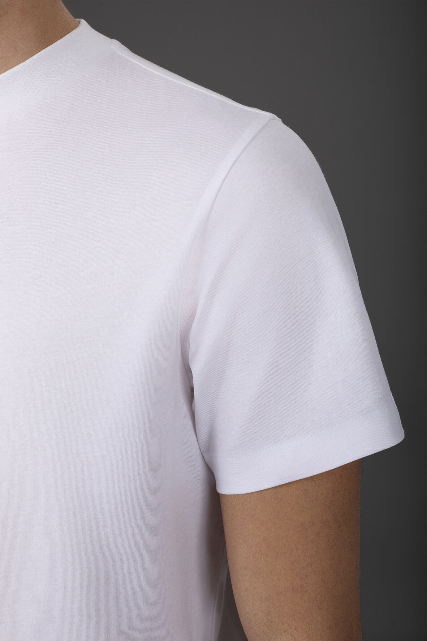 T-shirt uomo manica corta in jersey con colletto 100% cotone image number 3