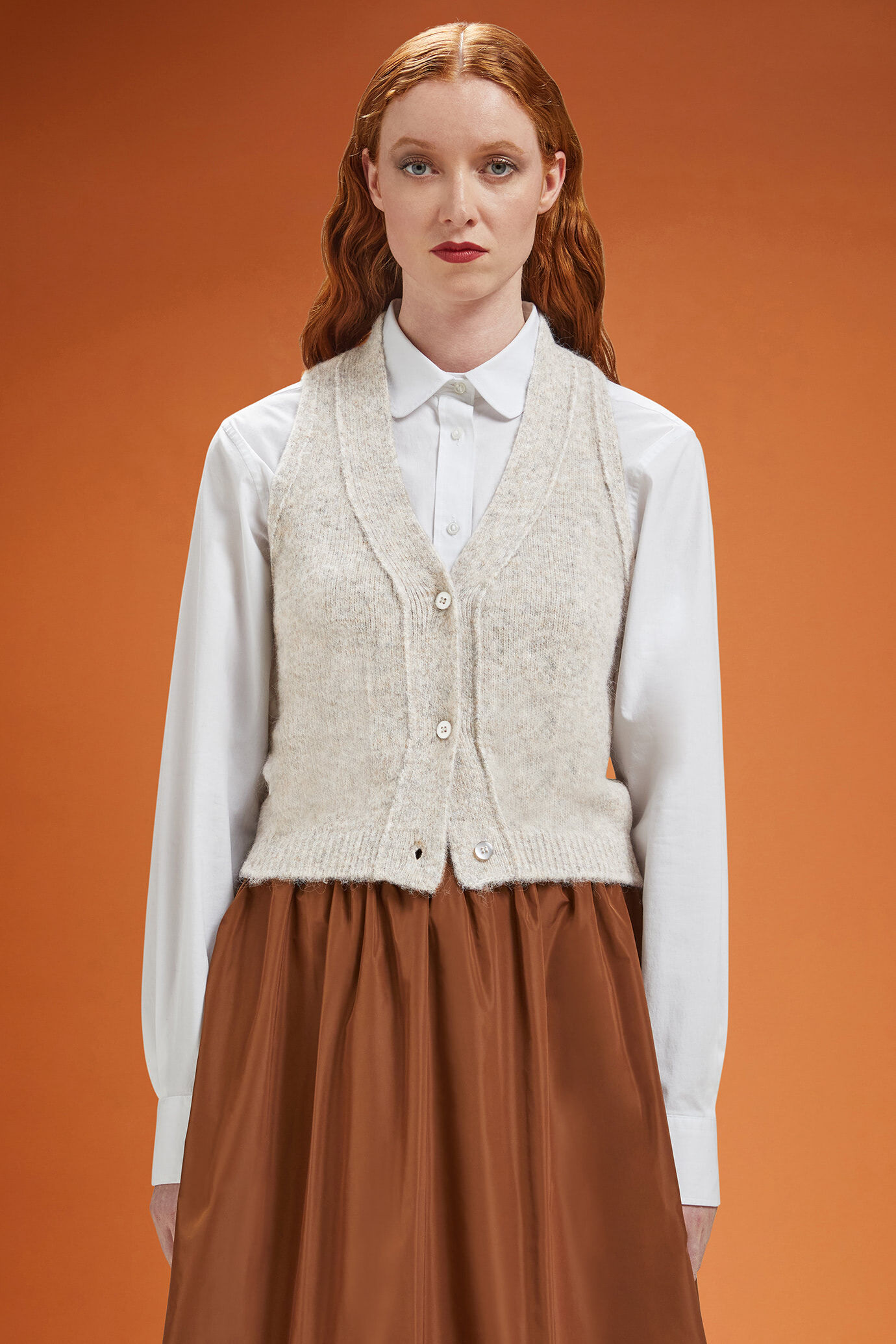 Gilet donna in maglia con scollo a v regular fit