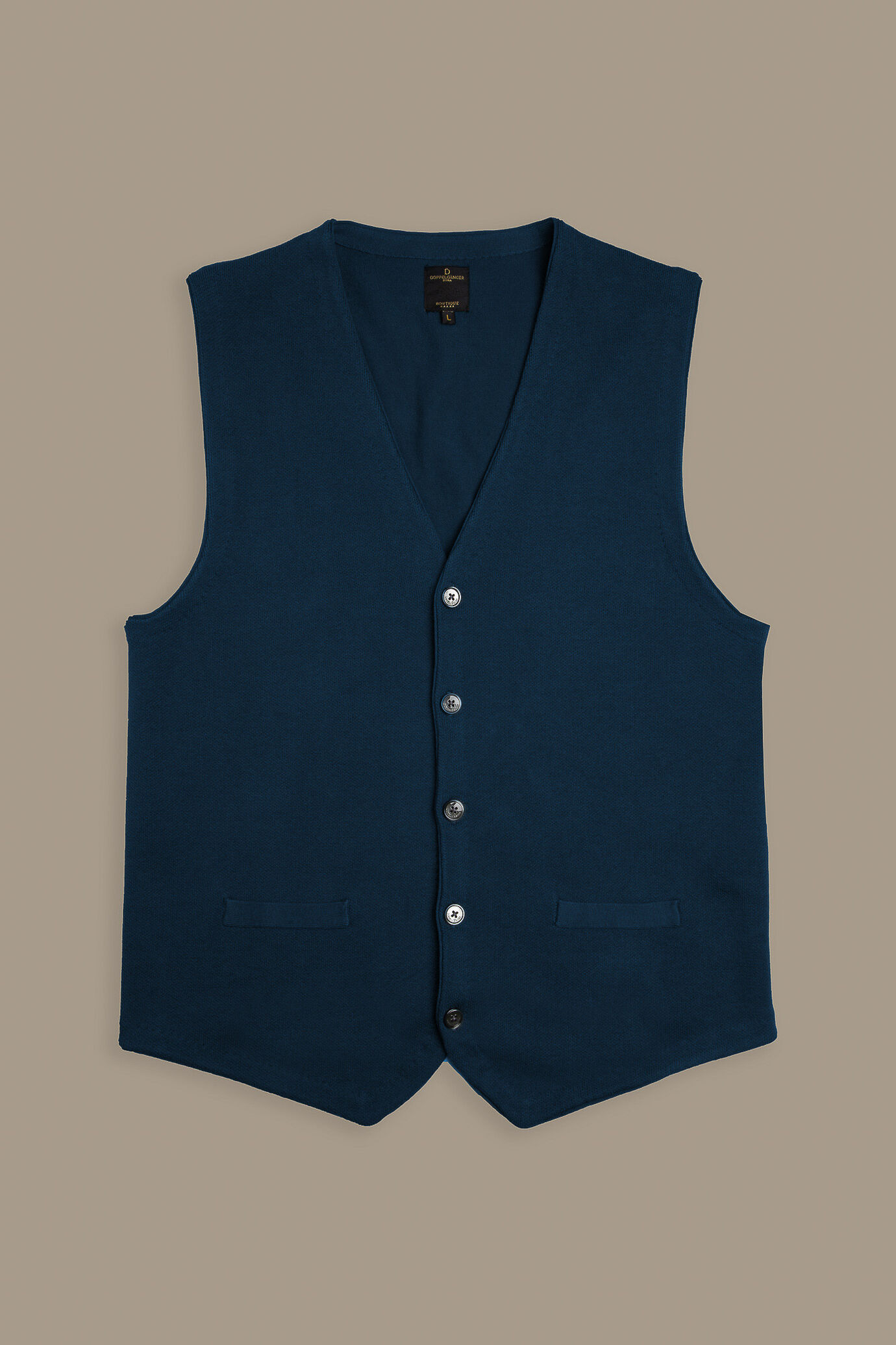 Gilet monopetto in maglia puro cotone image number 1