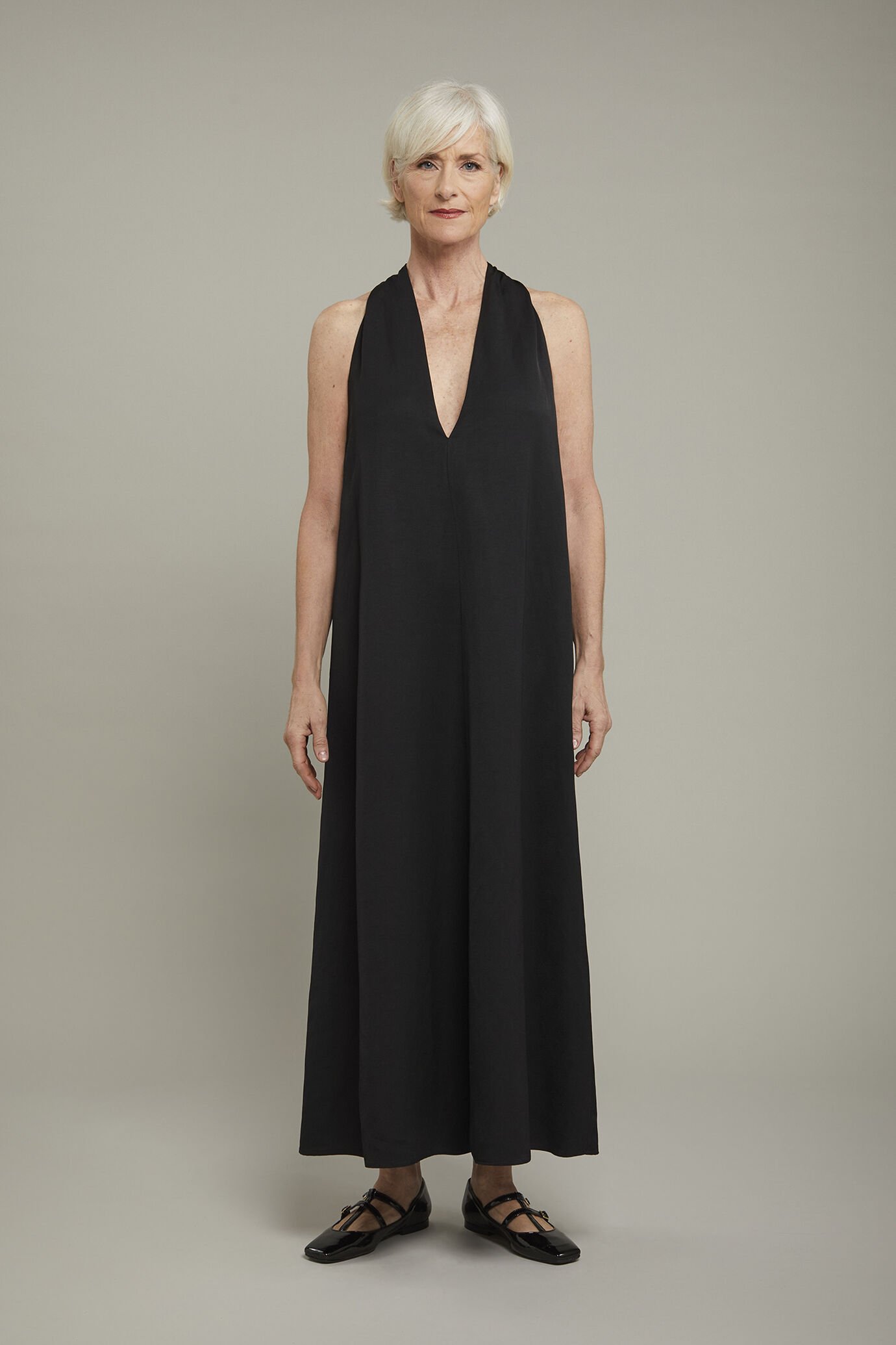 Midikleid mit V-Ausschnitt für Damen aus Leinengemisch image number 2