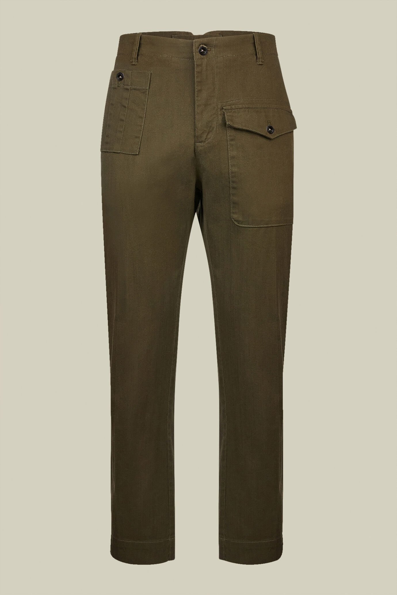 Herrenhose im Worker-Style aus diagonalem Gewebe in normaler Passform