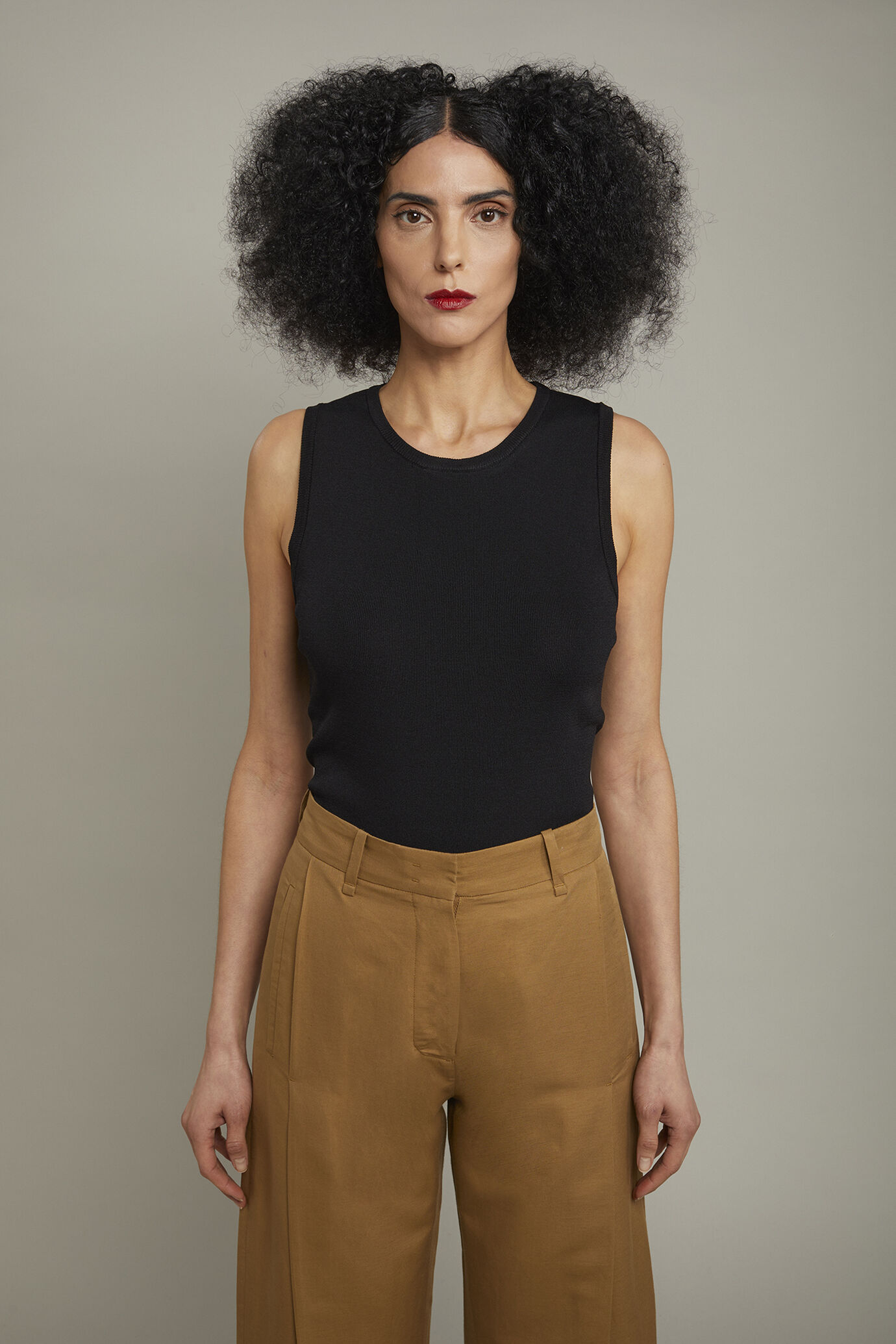Canotta donna girocollo tinta unita regular fit image number 2