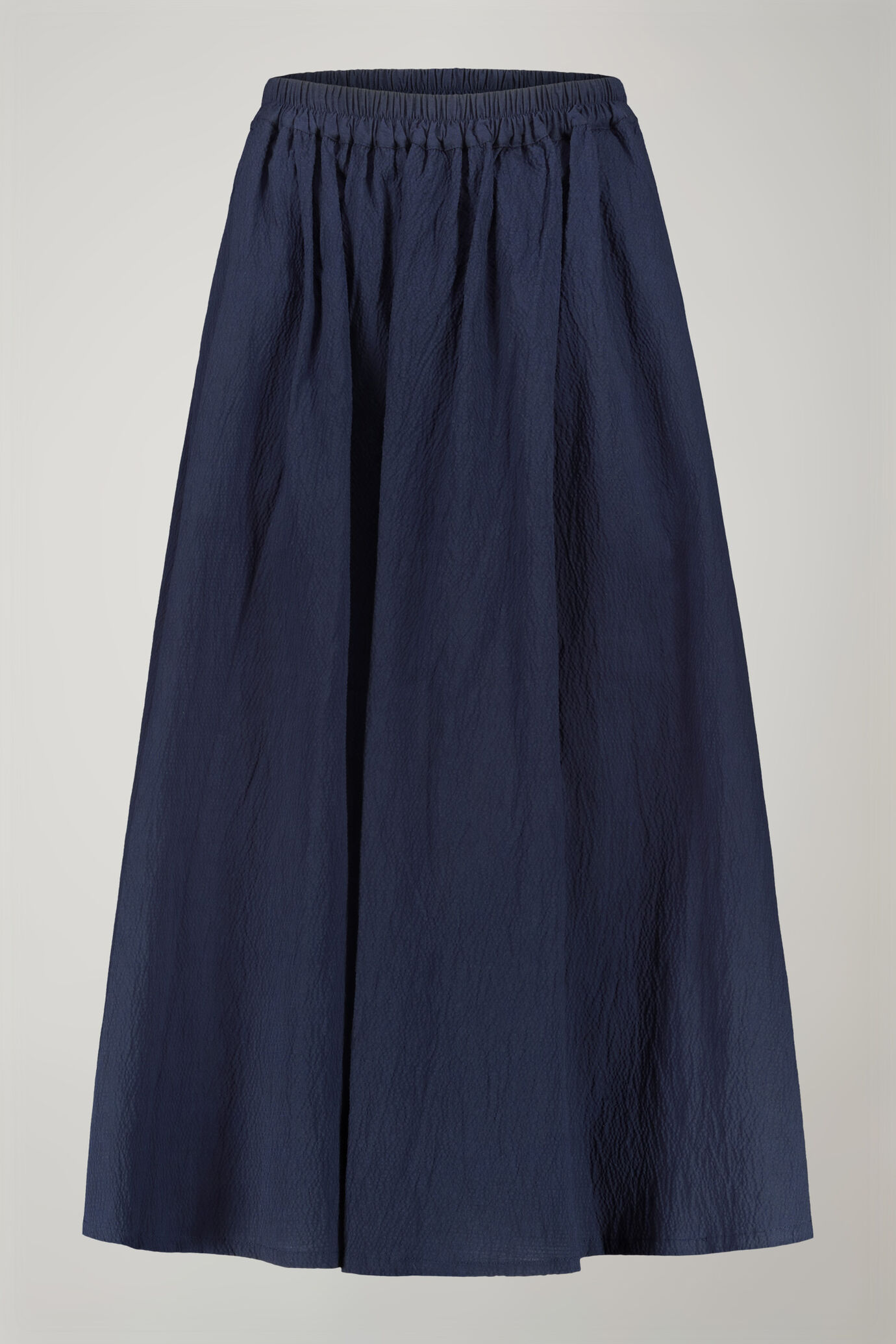 Women's solid color embossed cotton skirt regular fit image number 4