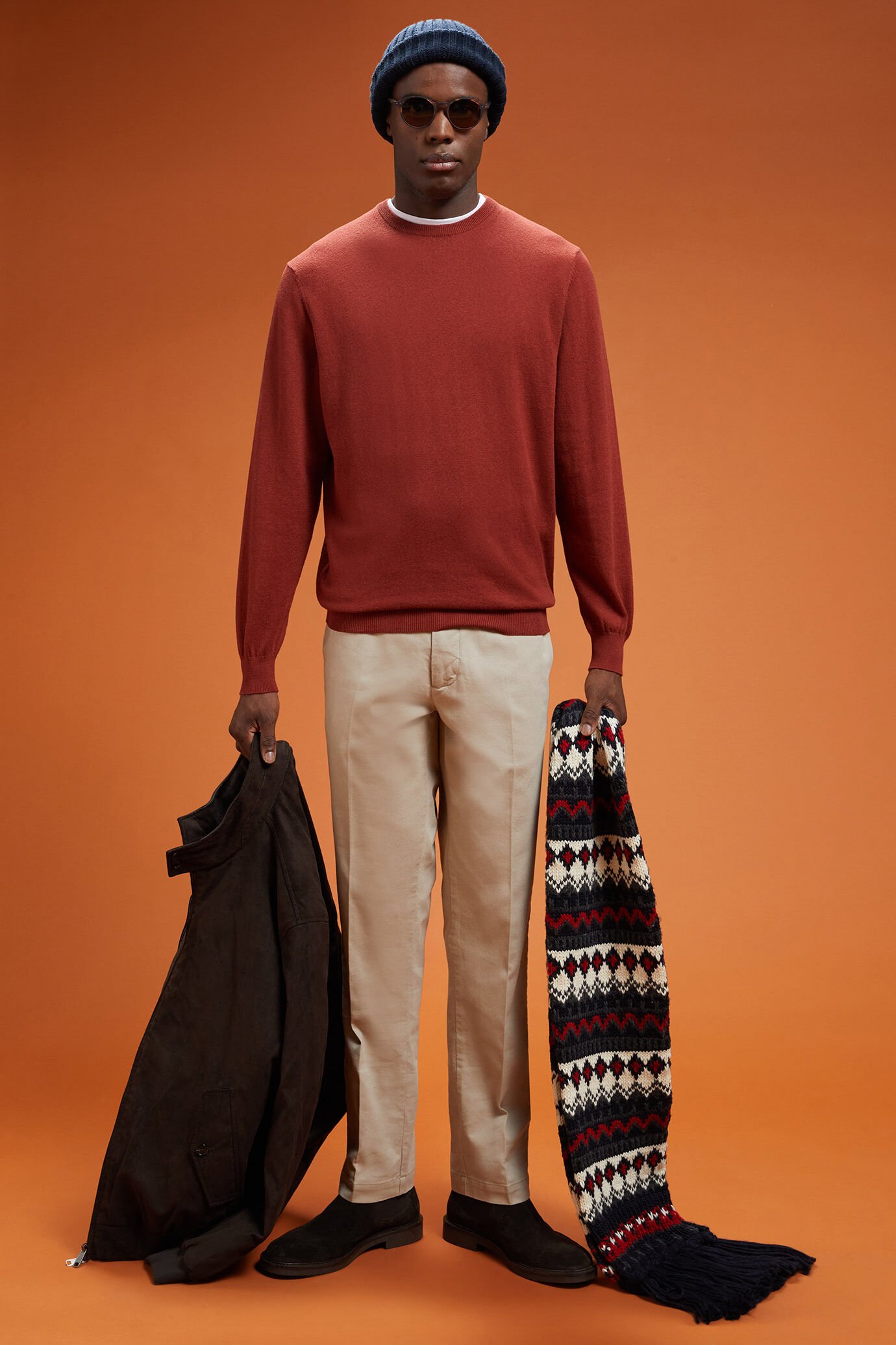 Maglia uomo girocollo lana e cotone regular fit