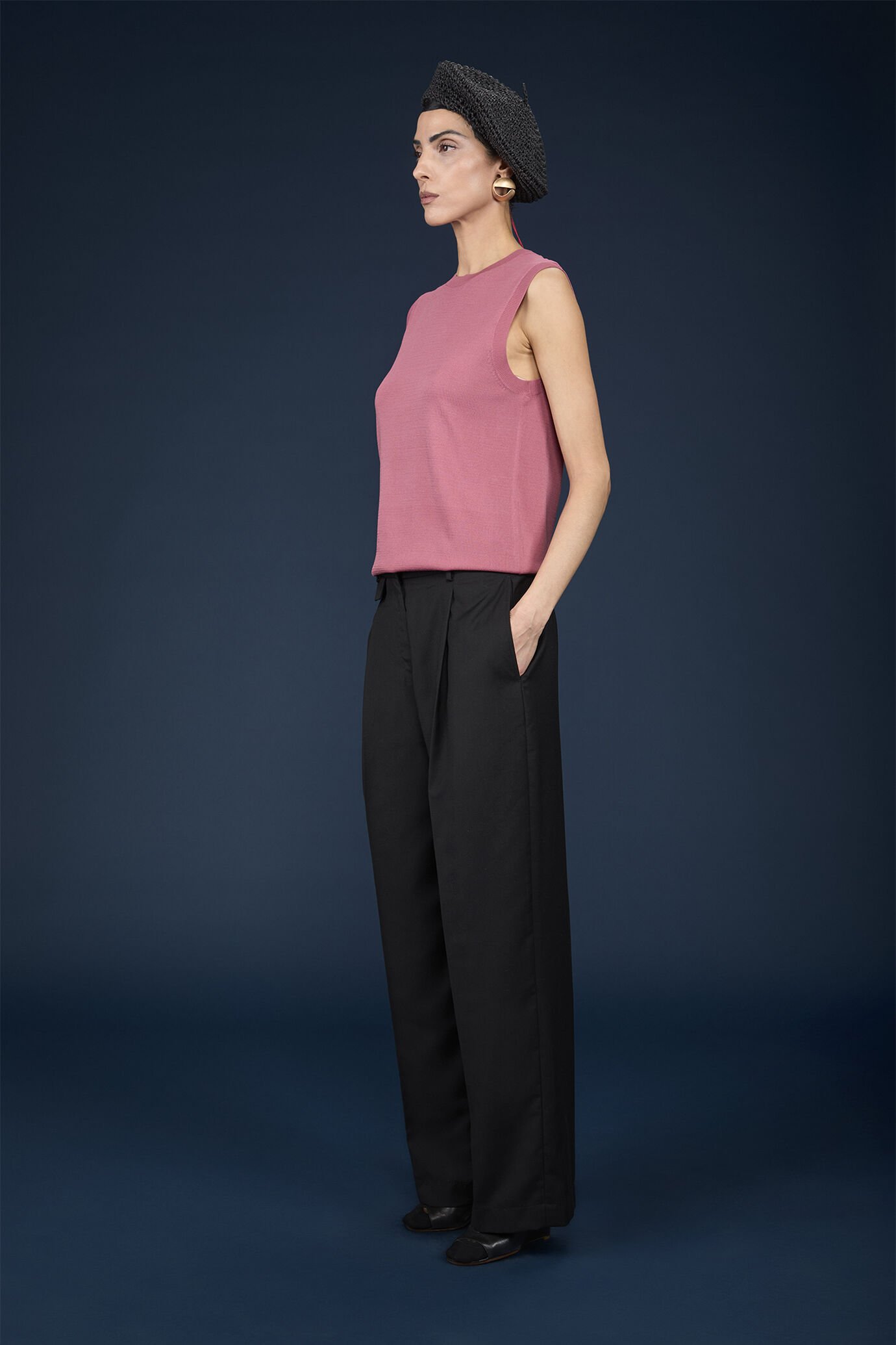 Pantalon classique pour femme, jambe large, coupe classique image number 0