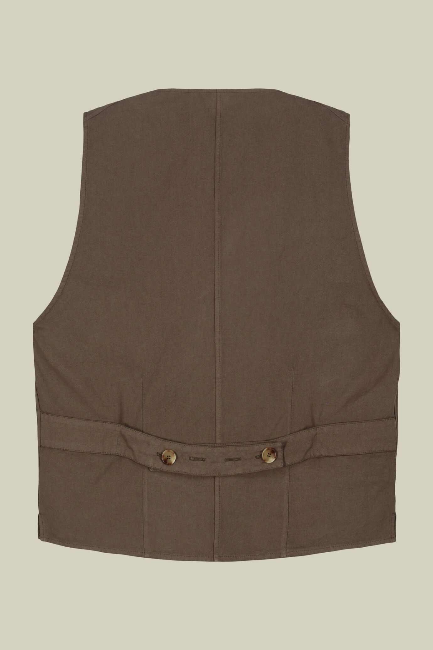 Gilet uomo con tasche a toppa e scollo a V misto lino e cotone image number 5