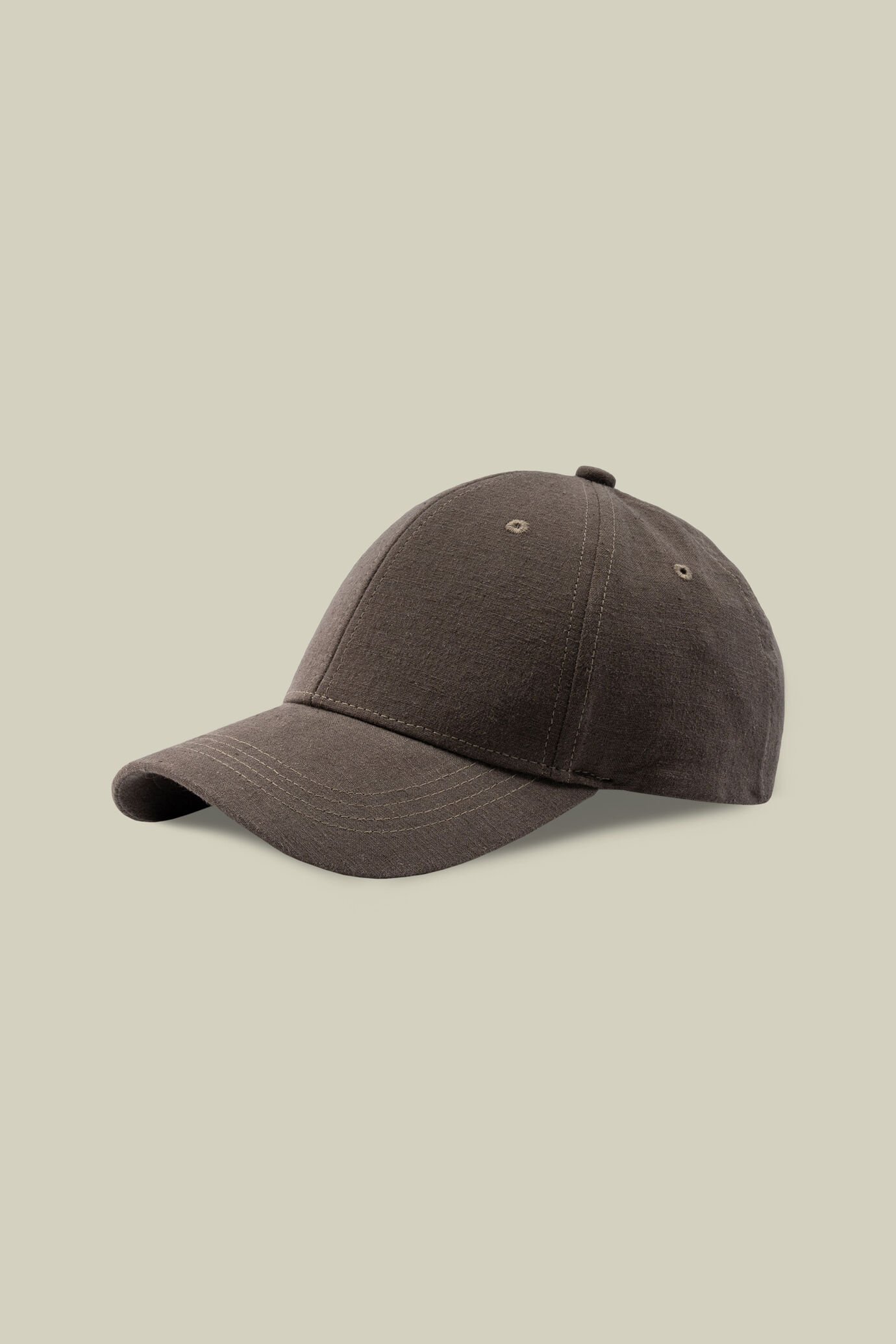 Cappello con visiera uomo tinta unita misto lino image number 1