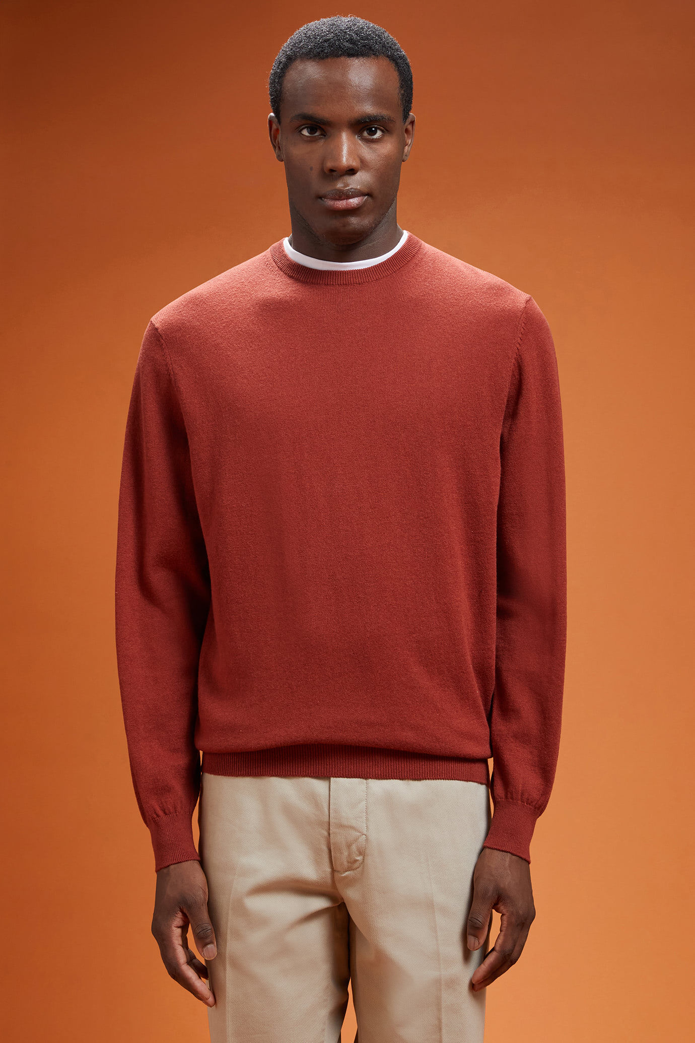 Herren-Pullover mit Rundhalsausschnitt aus Baumwolle in normaler Passform image number 0