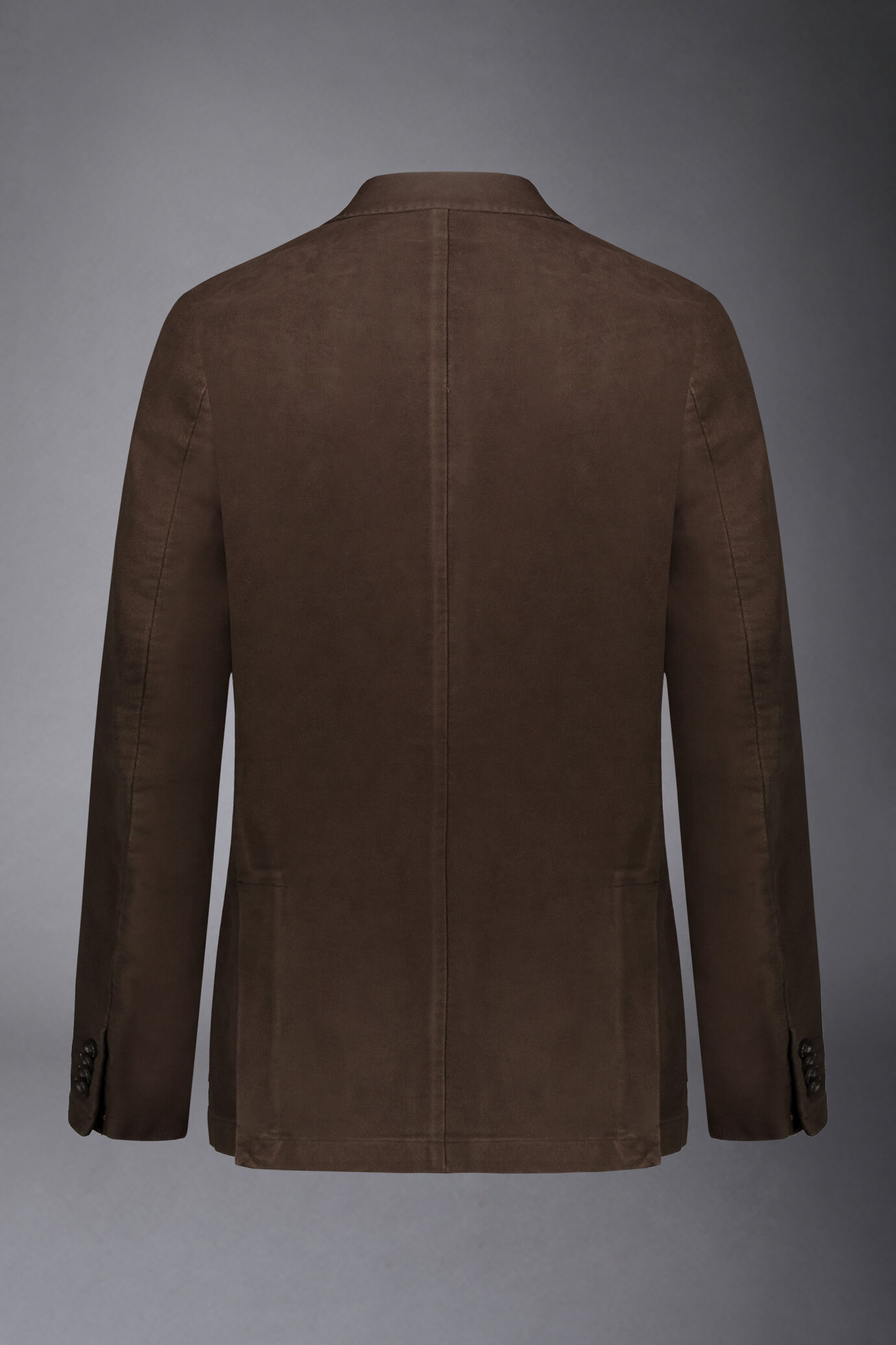 Men's single-breasted jacket in plain moleskin fabric regular fit image number 5