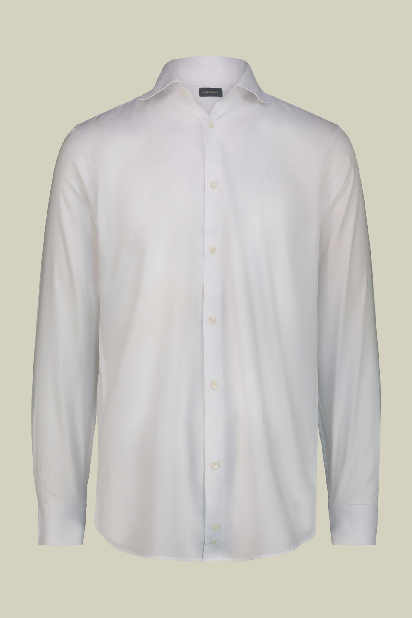 Camicia uomo con collo francese e tessuto 100% cotone herringbone image number 4