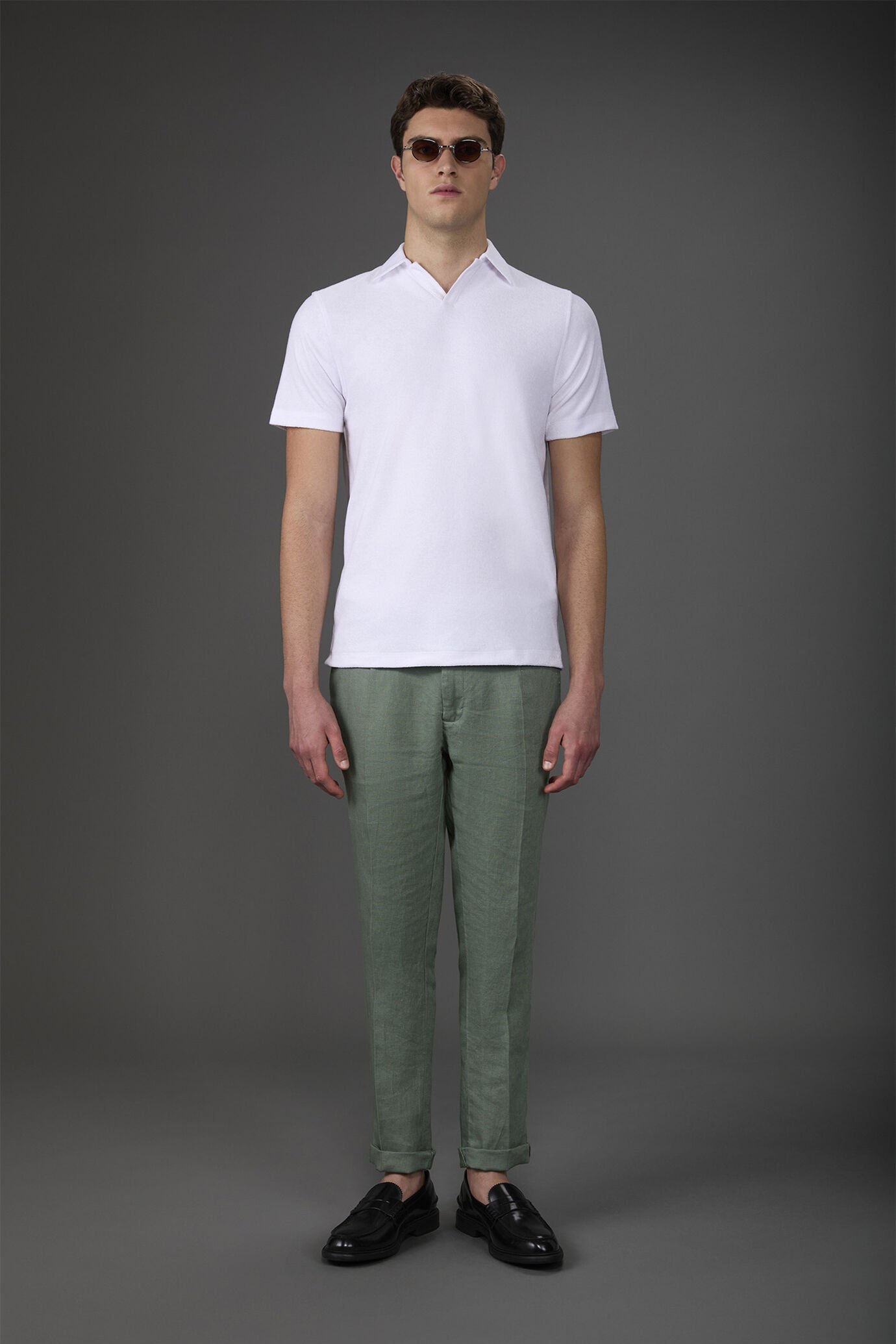 Kurzarm-Poloshirt für Herren mit Derby-Kragen aus Frottee image number 1