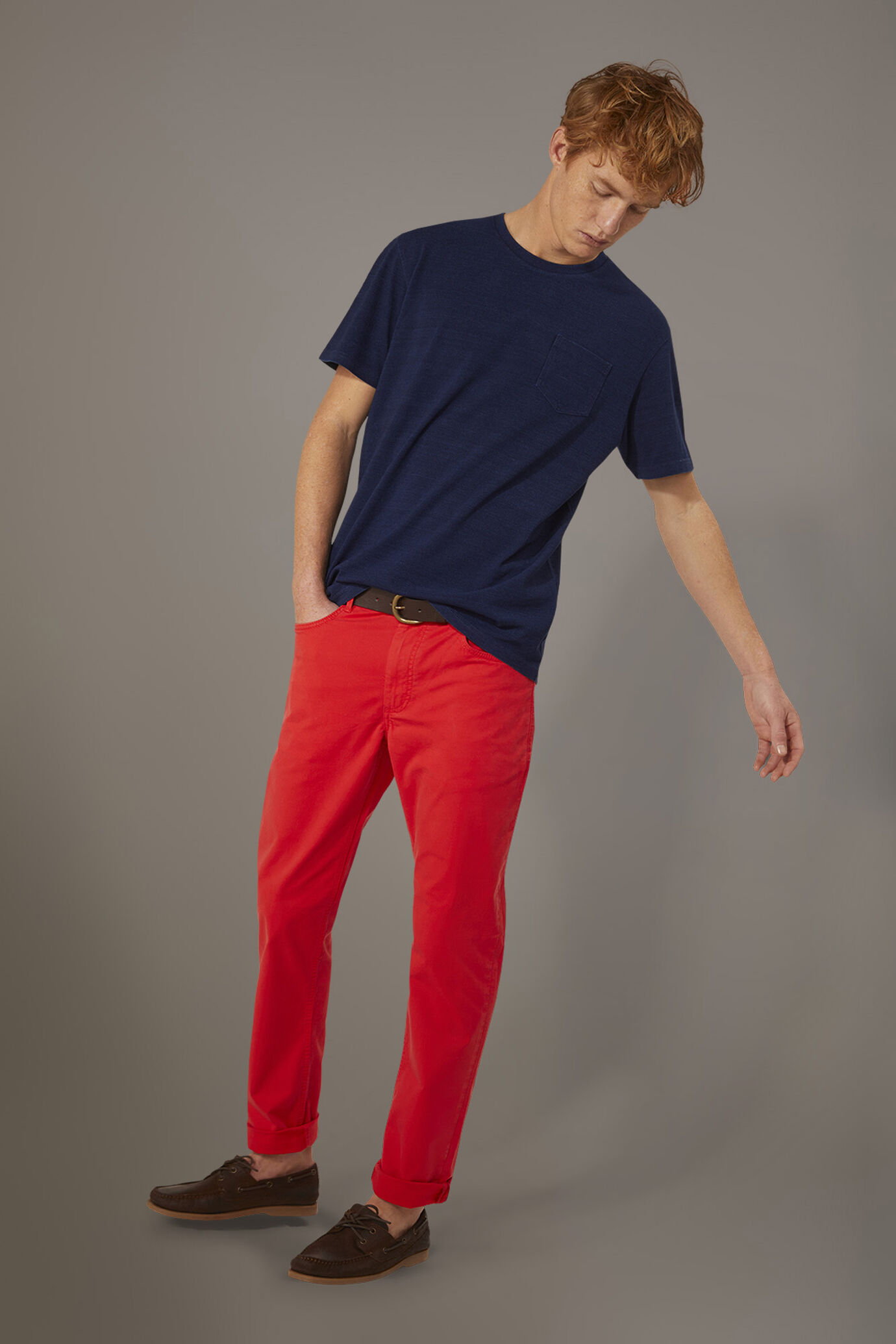 Pantalone 5 tasche regular fit costruzione twill image number 0