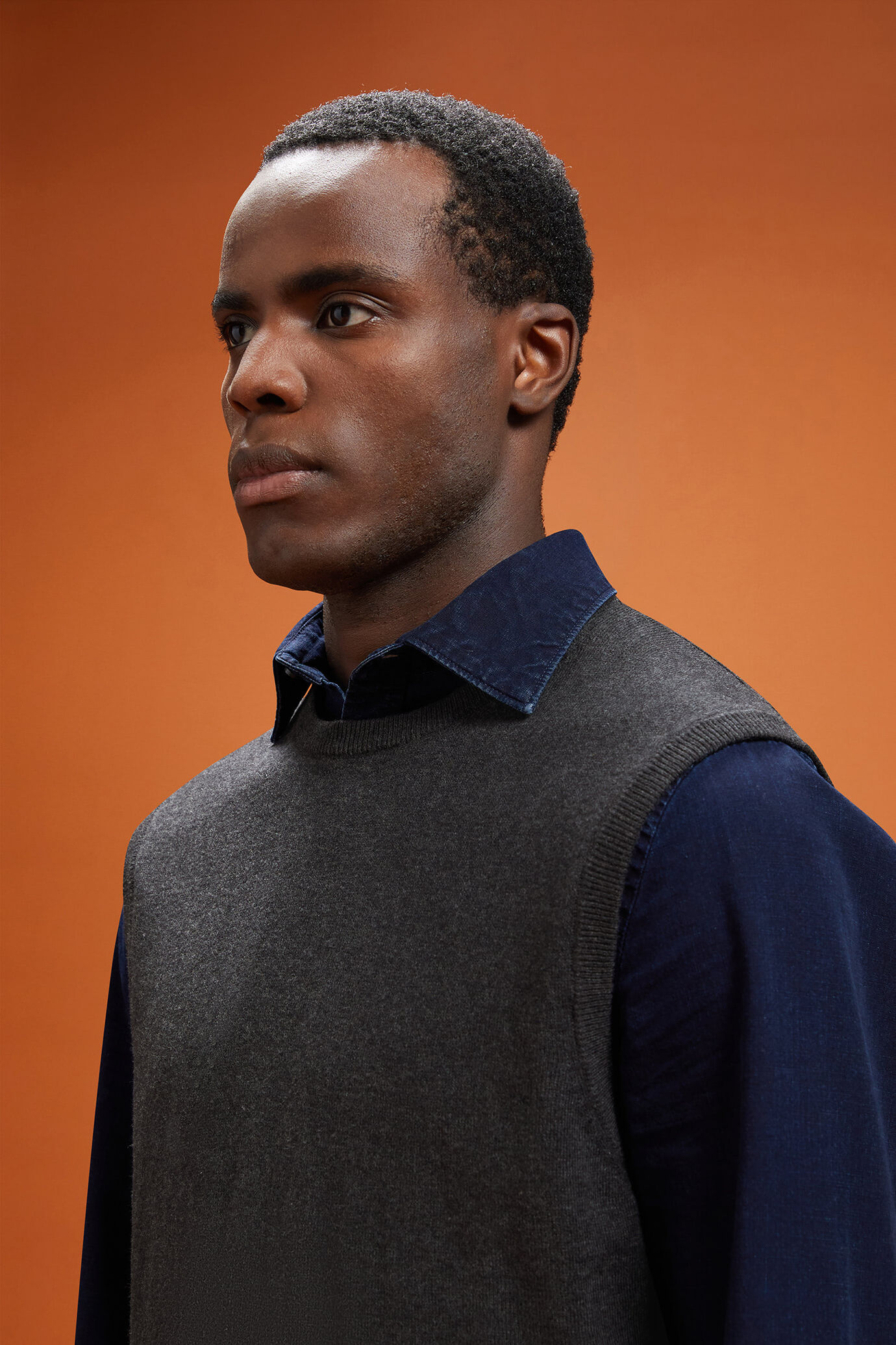 Gilet uomo girocollo lana e cotone regular fit image number 3