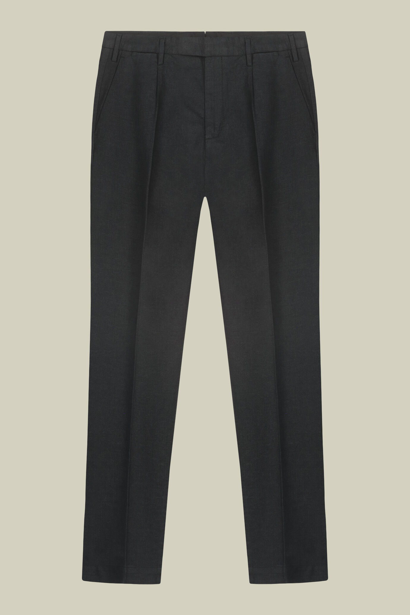 Pantalone uomo classico in twill melange regular fit image number 4