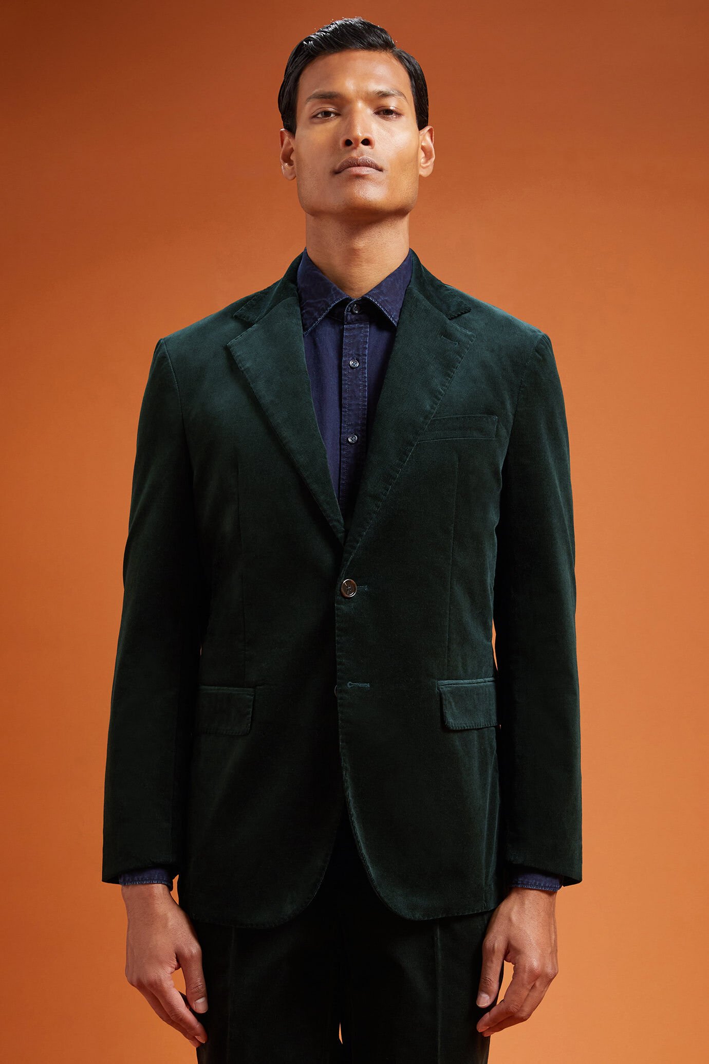 Men's single-breasted corduroy jacket in a regular fit image number 0