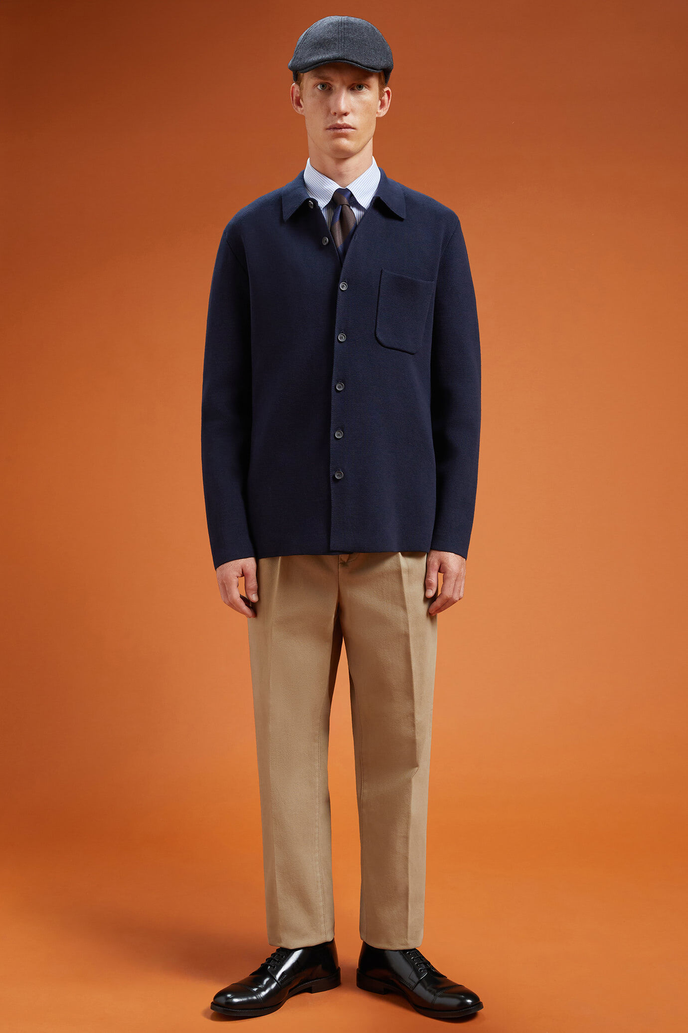 Shacket uomo in jersey 100% cotone Punto Milano regular fit image number 2