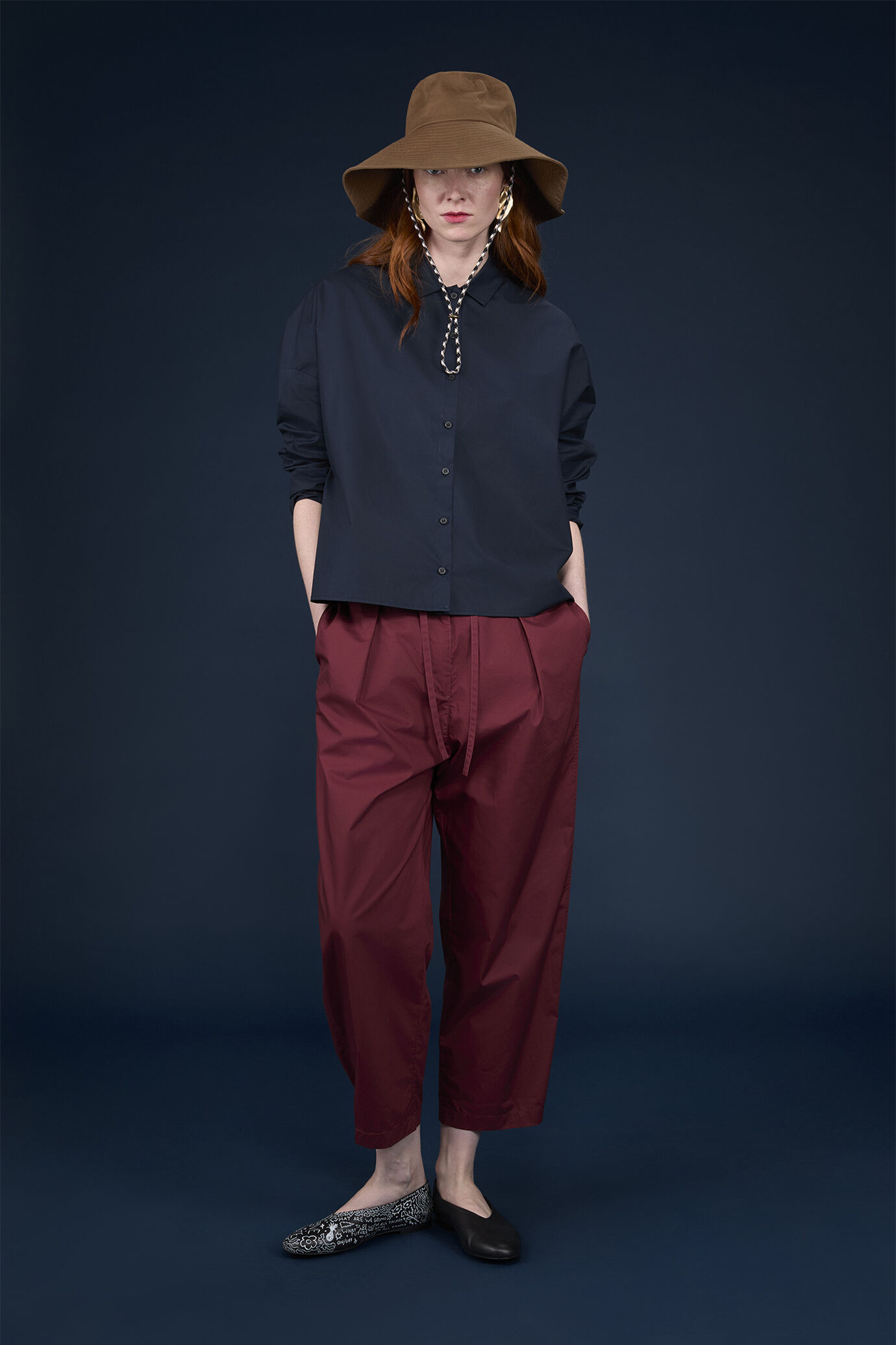 Camicia donna boxy a maniche lunghe