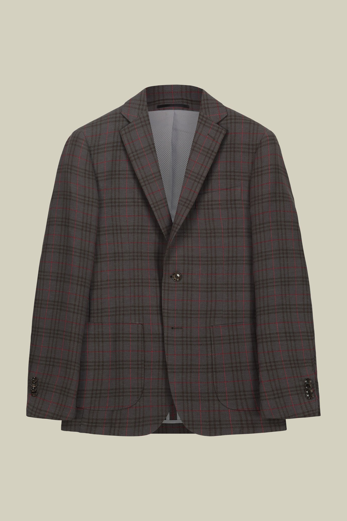 Veste homme à un bouton, motif à carreaux