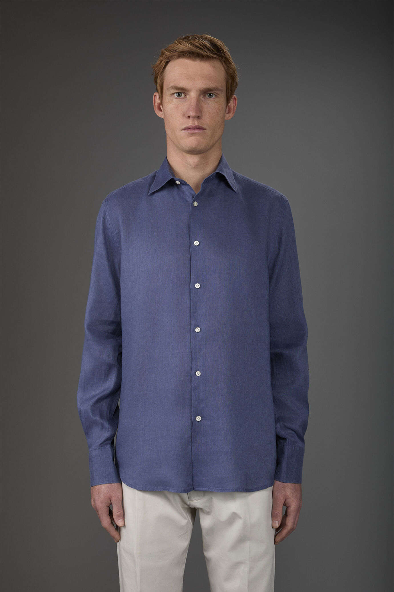 Camicia uomo casual collo classico 100% lino image number 0