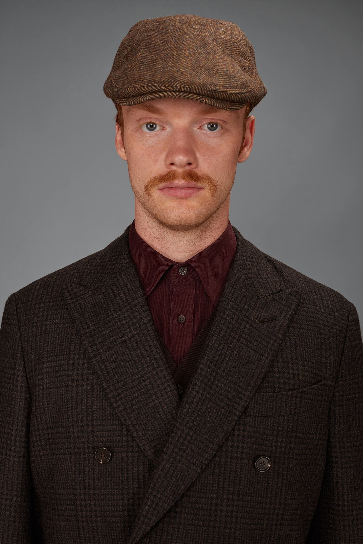Halbgef&uuml;tterte Zweireihige Herren-Jacke aus Wollmischung mit Glencheck-Muster image number 2