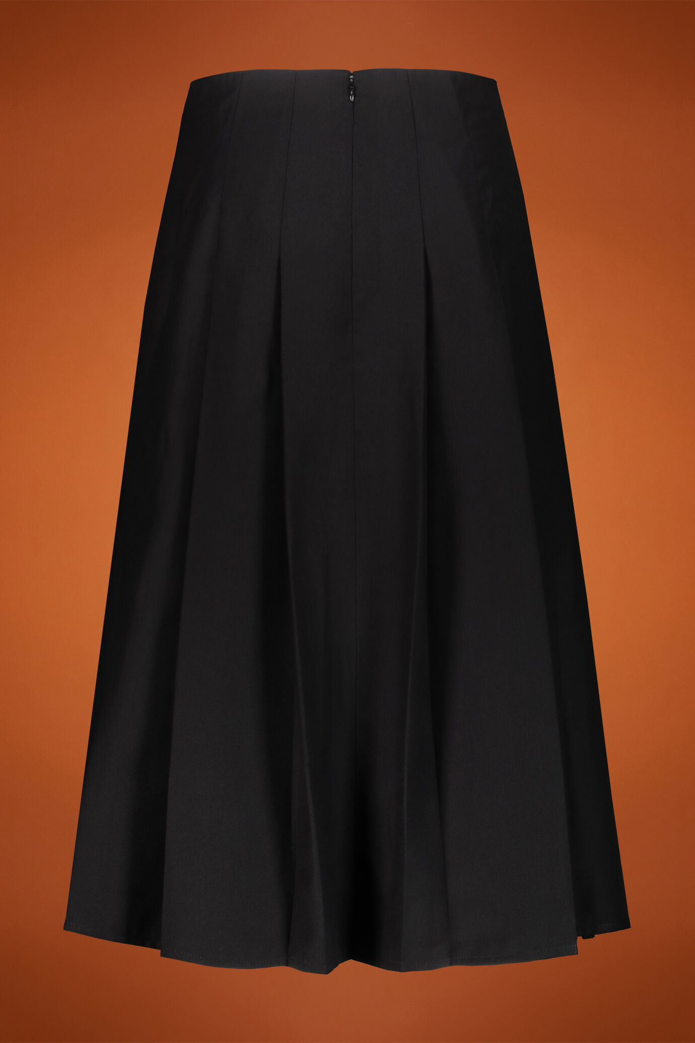 Gonna longuette donna a pieghe tinta unita image number 1