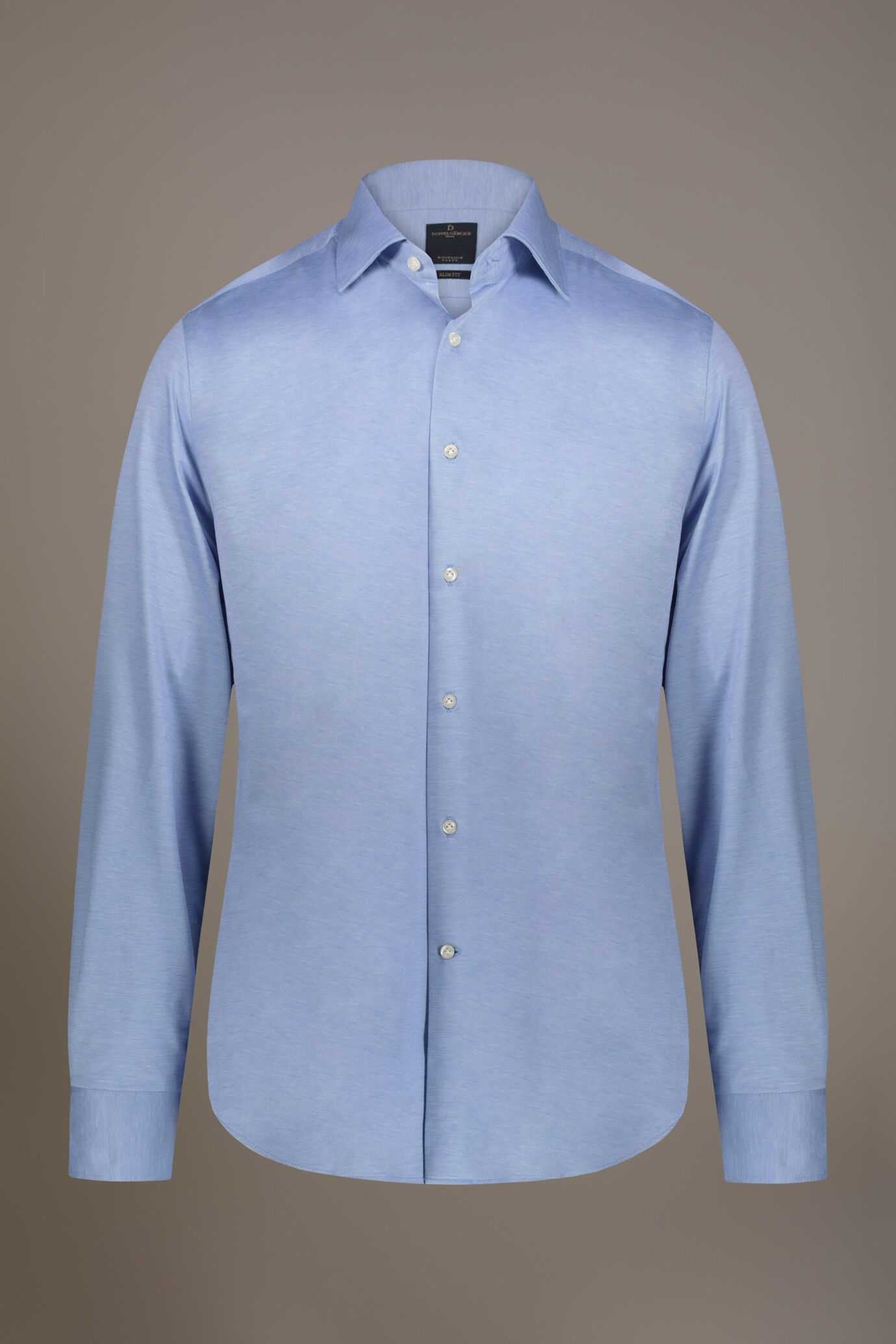 Camicia classica lavata con collo francese comfort fit tessuto jersey image number 3