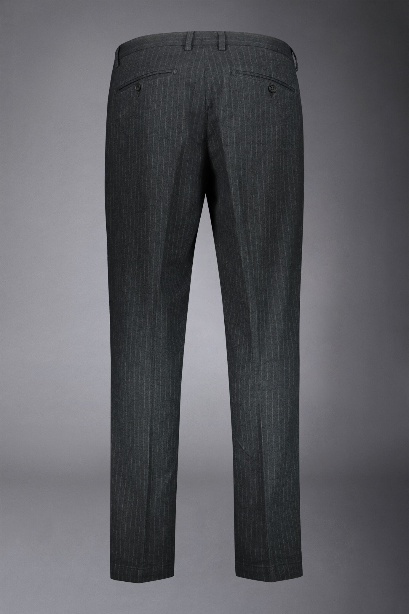 Pantalone chino uomo tessuto in cotone mano lana gessato comfort fit image number 5