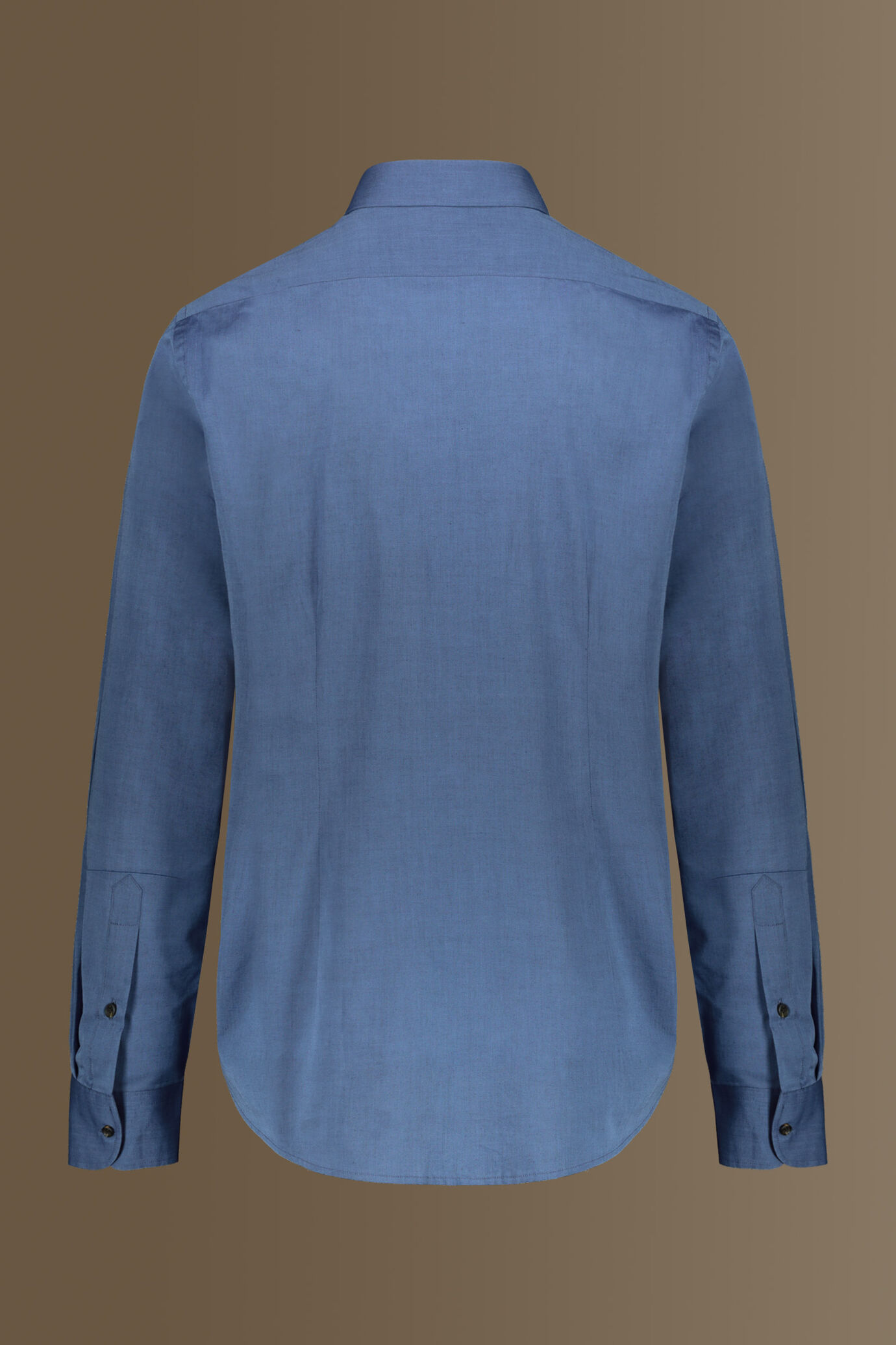 Camicia casual collo francese uomo tessuto chambray image number 5