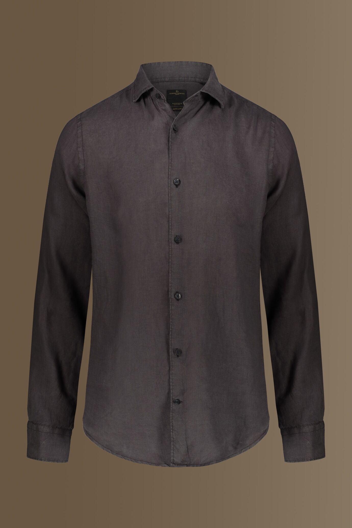 Casual shirt french collar 100% linen solid colour image number 4