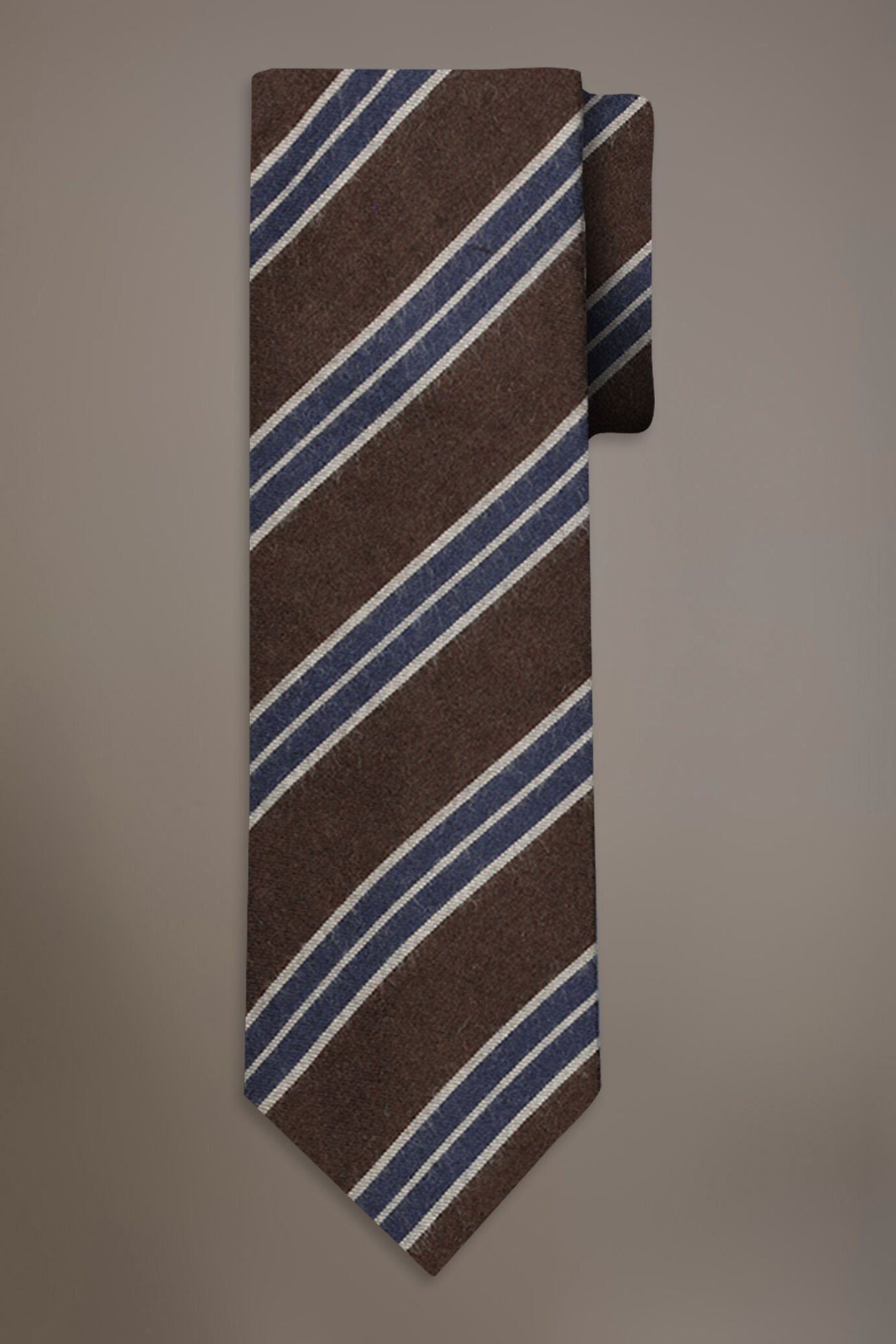 Cravatta misto lana effetto spazzolato regimental image number 0