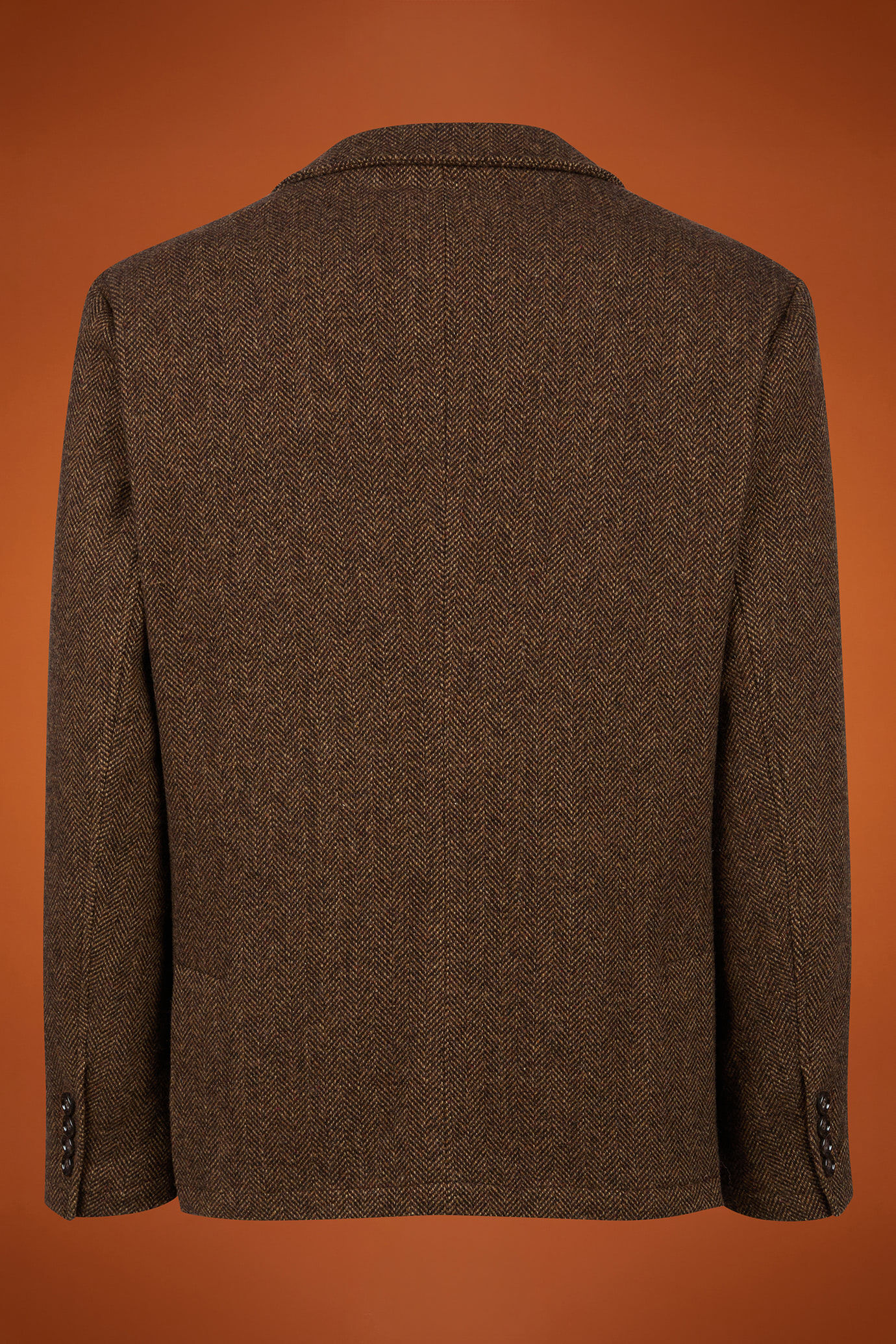 Men's regular fit sports jacket in herringbone wool blend fabric with a checked finish image number 5