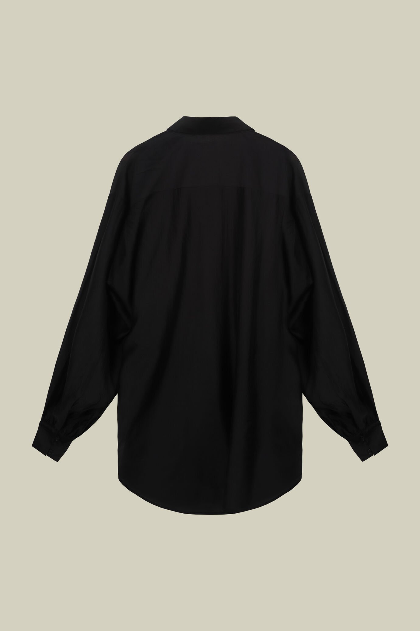 Camicia donna oversized con collo in unito in tessuto trasparente image number 5
