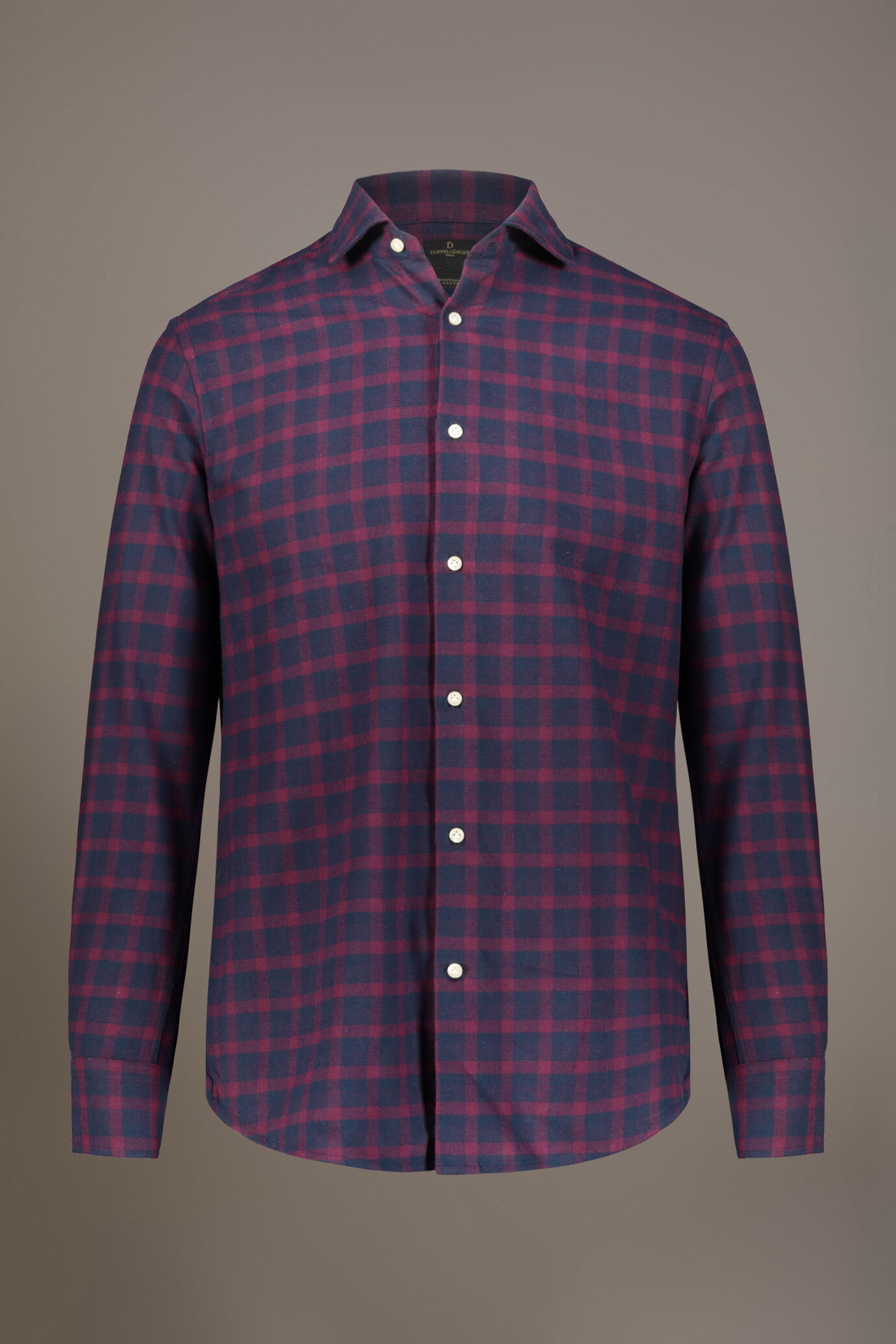 Casual shirt with french collar comfort fit checked flannel fabric image number 4