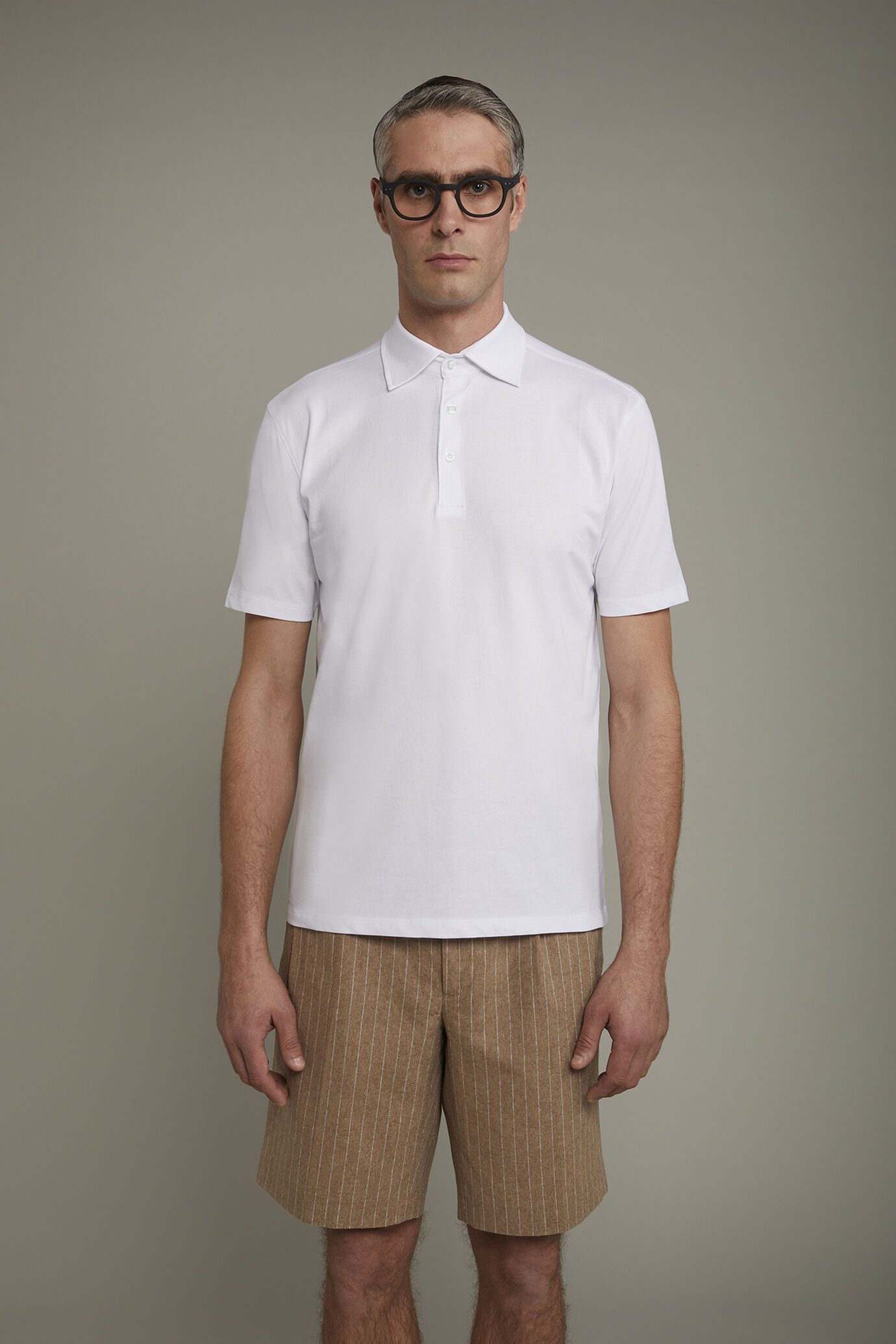 Kurzärmeliges Herren-Poloshirt aus 100 % Supima-Baumwolle in normaler Passform