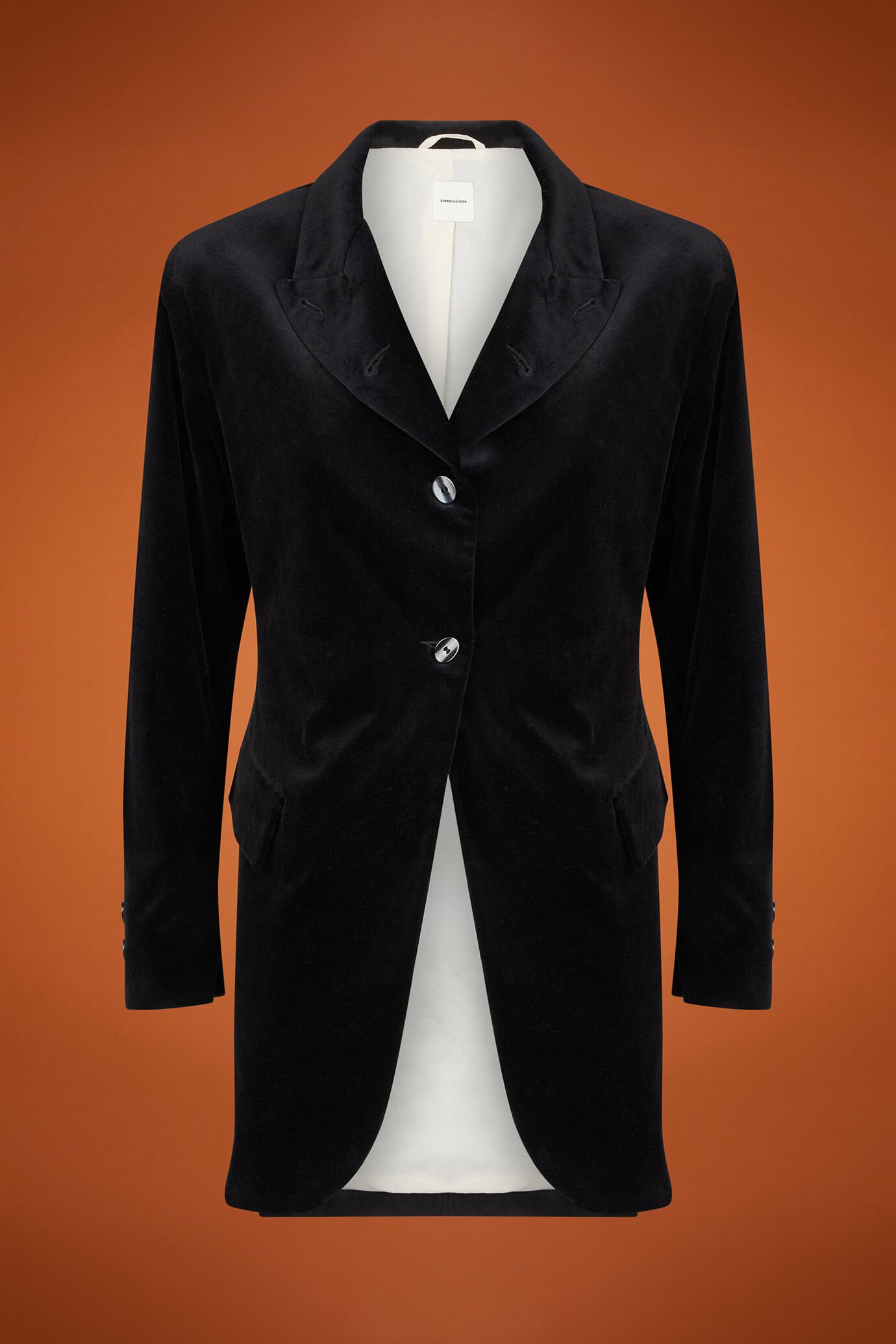 Women's slim fit jacket in smooth velvet with jewelled buttons image number 4
