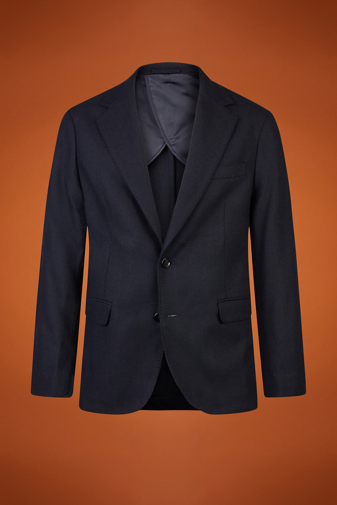 Veste homme classique à simple boutonnage, en polylaine avec motif à chevrons, coupe classique image number 4