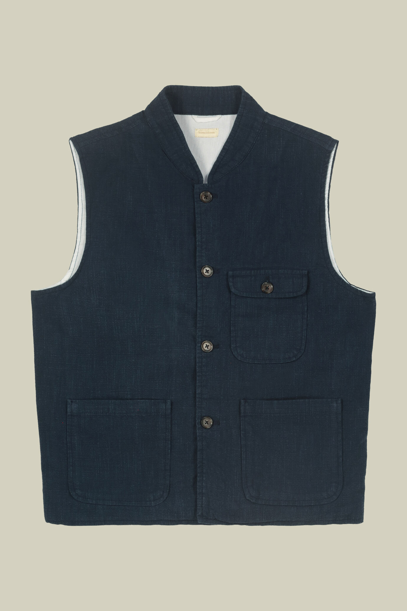 Gilet uomo con collo alla coreana e tasche a toppa image number 4