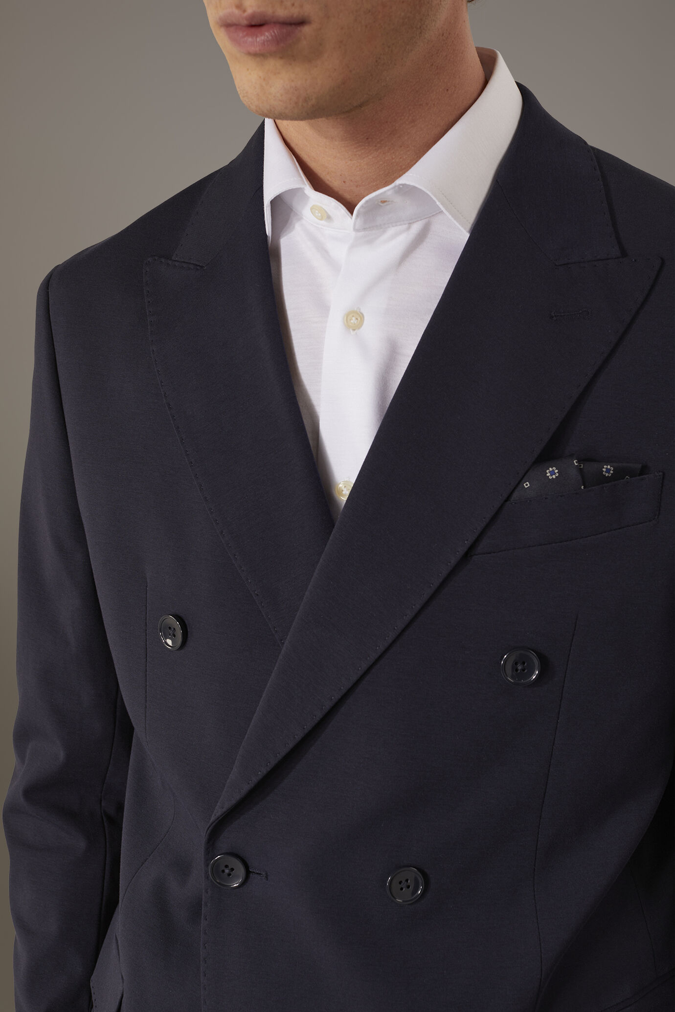 Double breasted jersey jacket with flap pocket image number 3