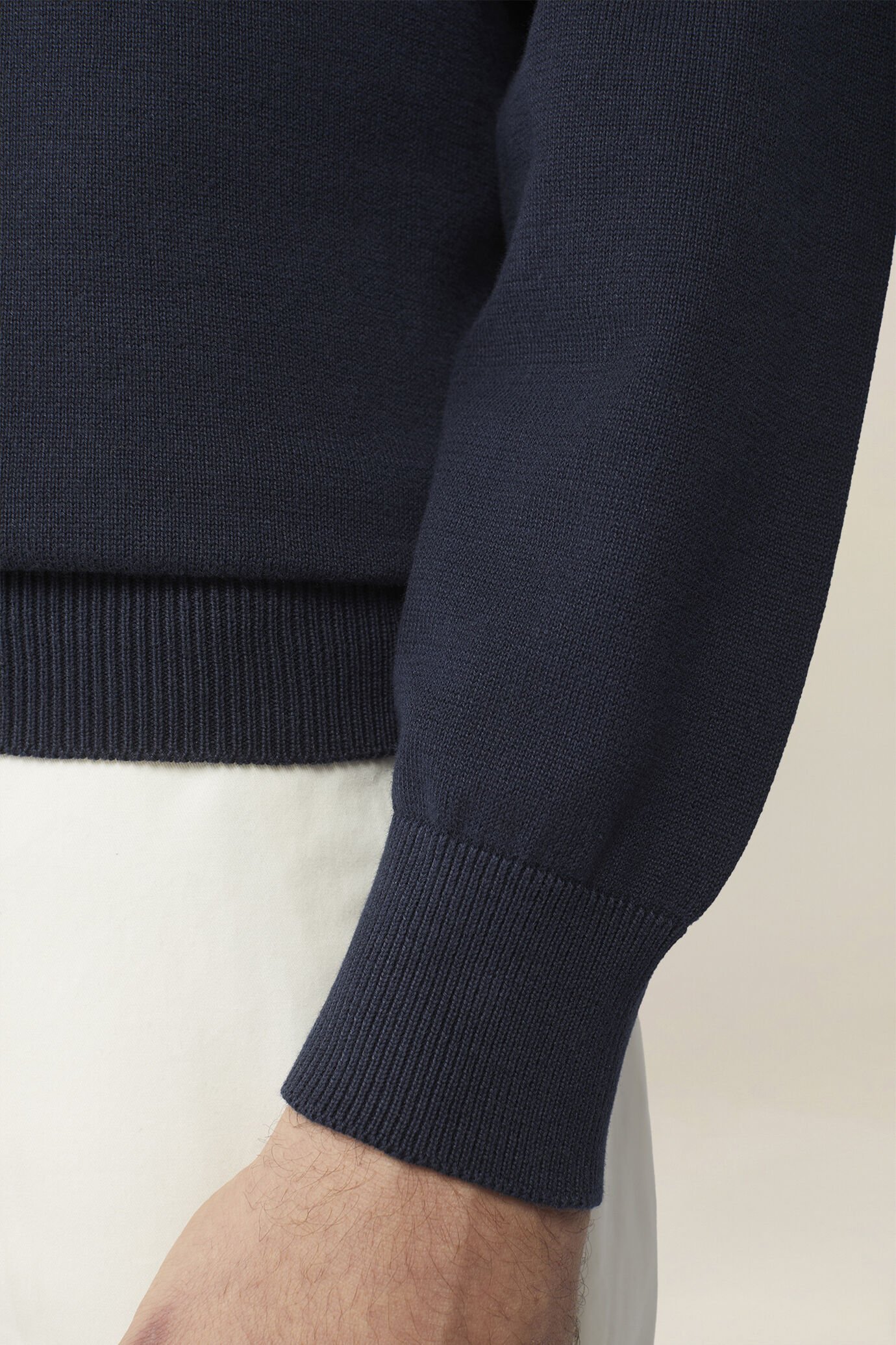 Pull col rond homme 100% coton bio-washed image number 3